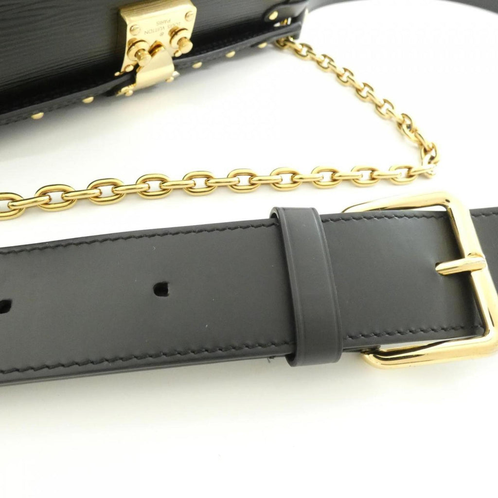 Louis Vuitton Black Leather Shoulder Bag (Pre-Owned)