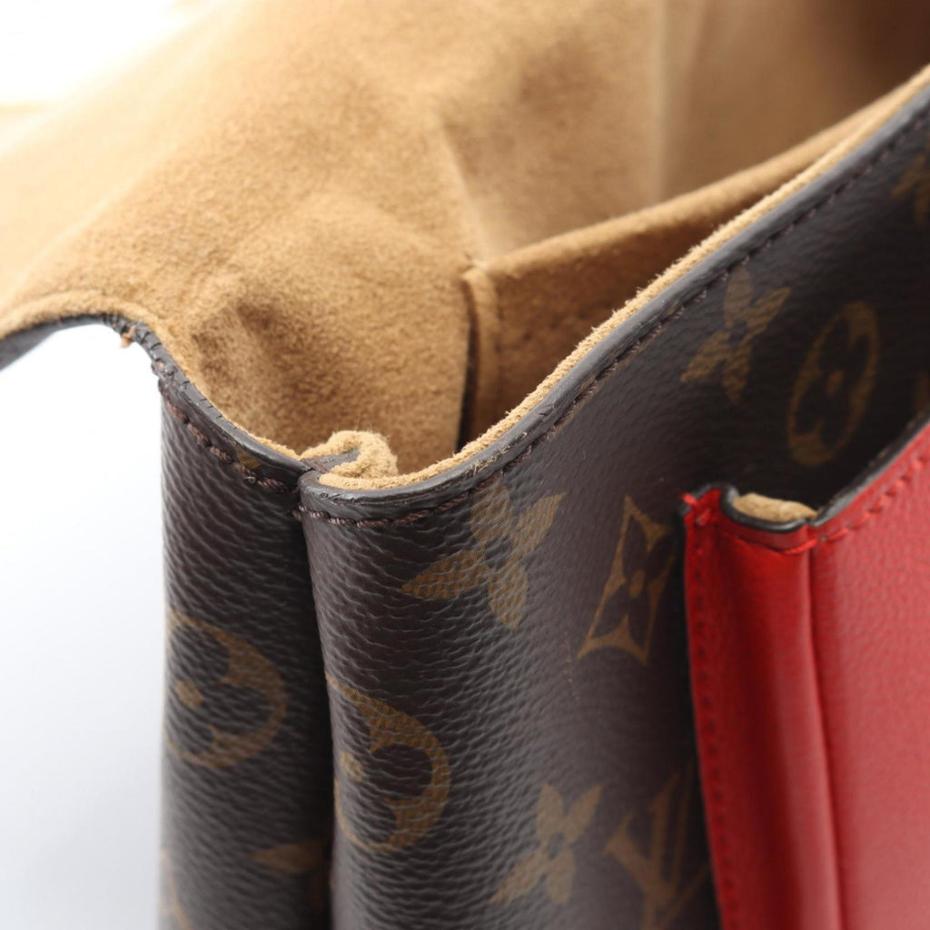 Louis Vuitton Brown Coquelicots Monogram Red Color Monogram Leather Handbag (Pre-Owned)