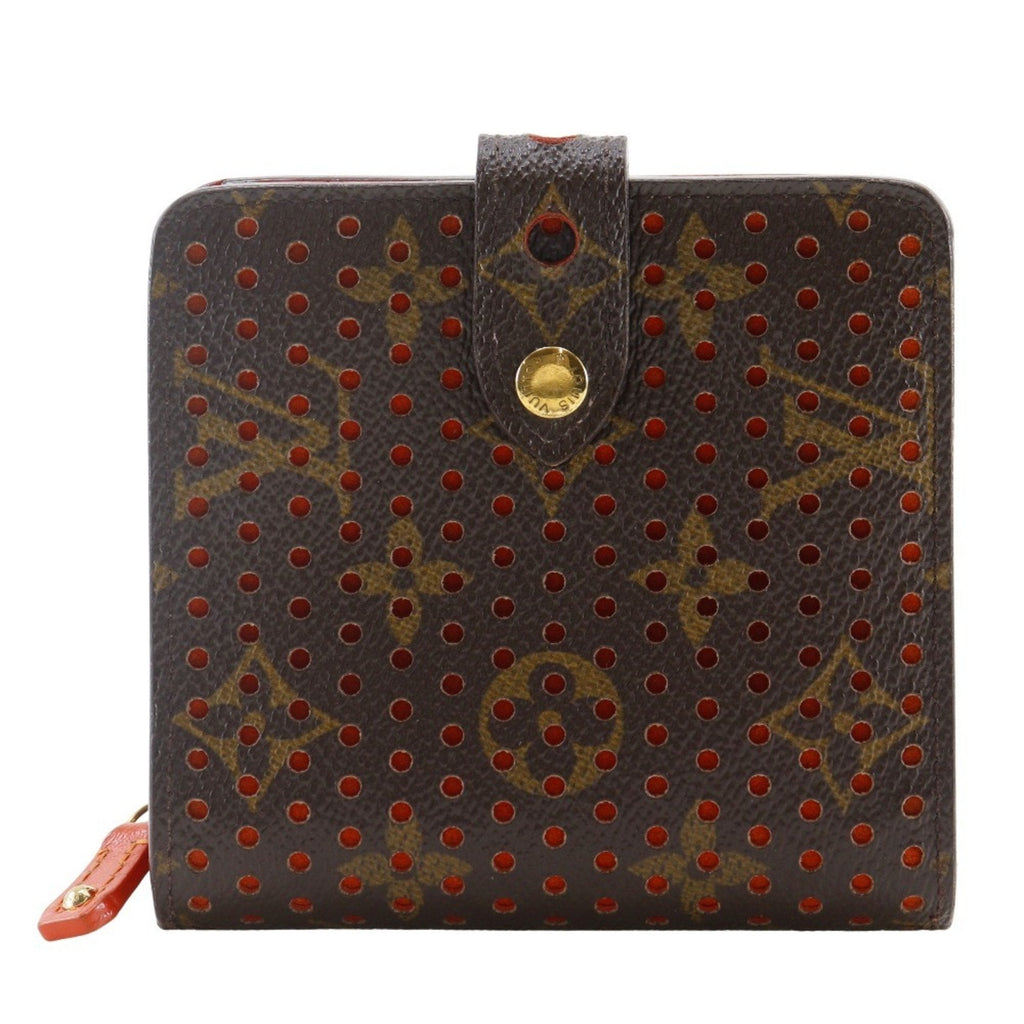 Louis Vuitton Lv Orange Orange Monogram Perforated Wallet (Bi-Fold) (Pre-Owned)