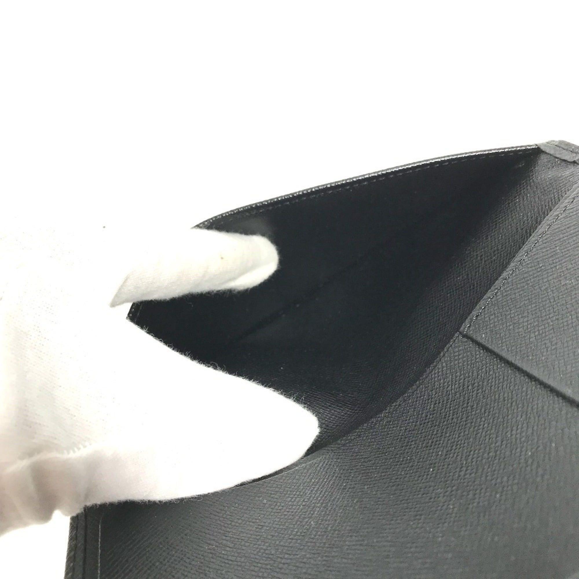 Louis Vuitton Taiga Ardoise Black Taiga Leather Long Wallet (Bi-Fold) (Pre-Owned)