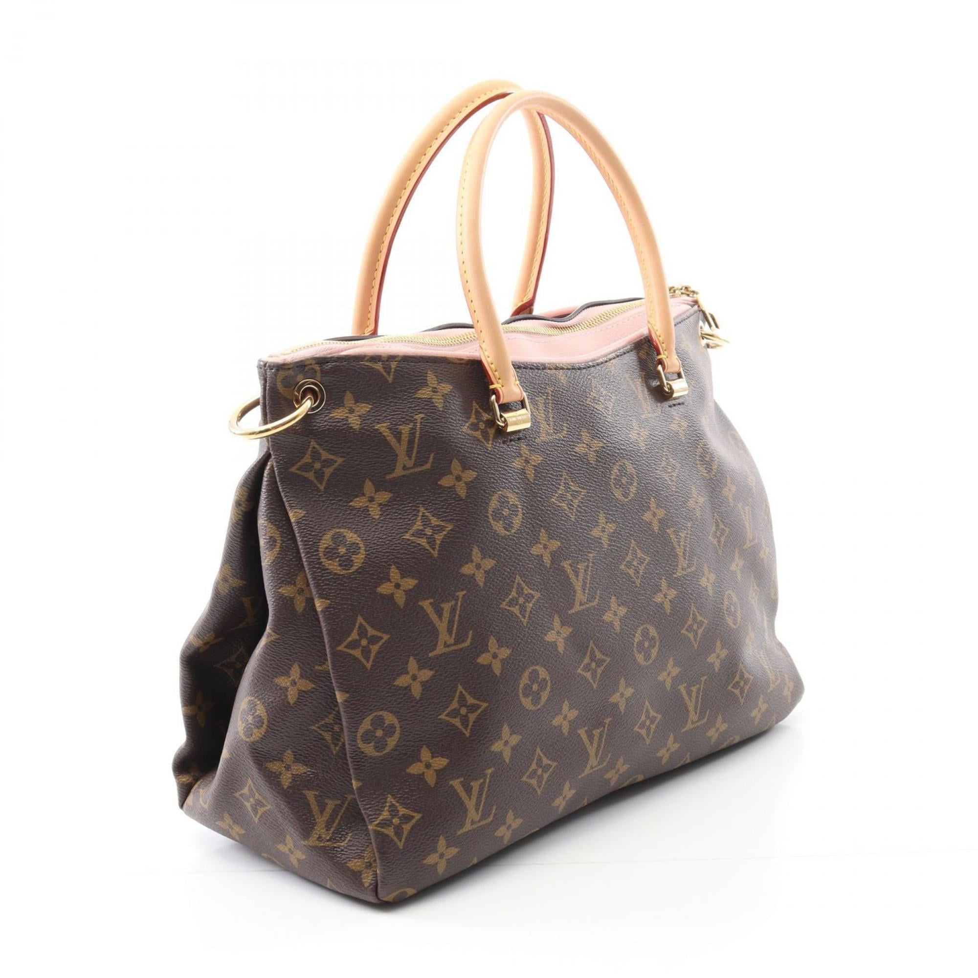 Louis Vuitton Black Brown Pink Rose Ballerine Coated Canvas Leather Handbag (Pre-Owned)