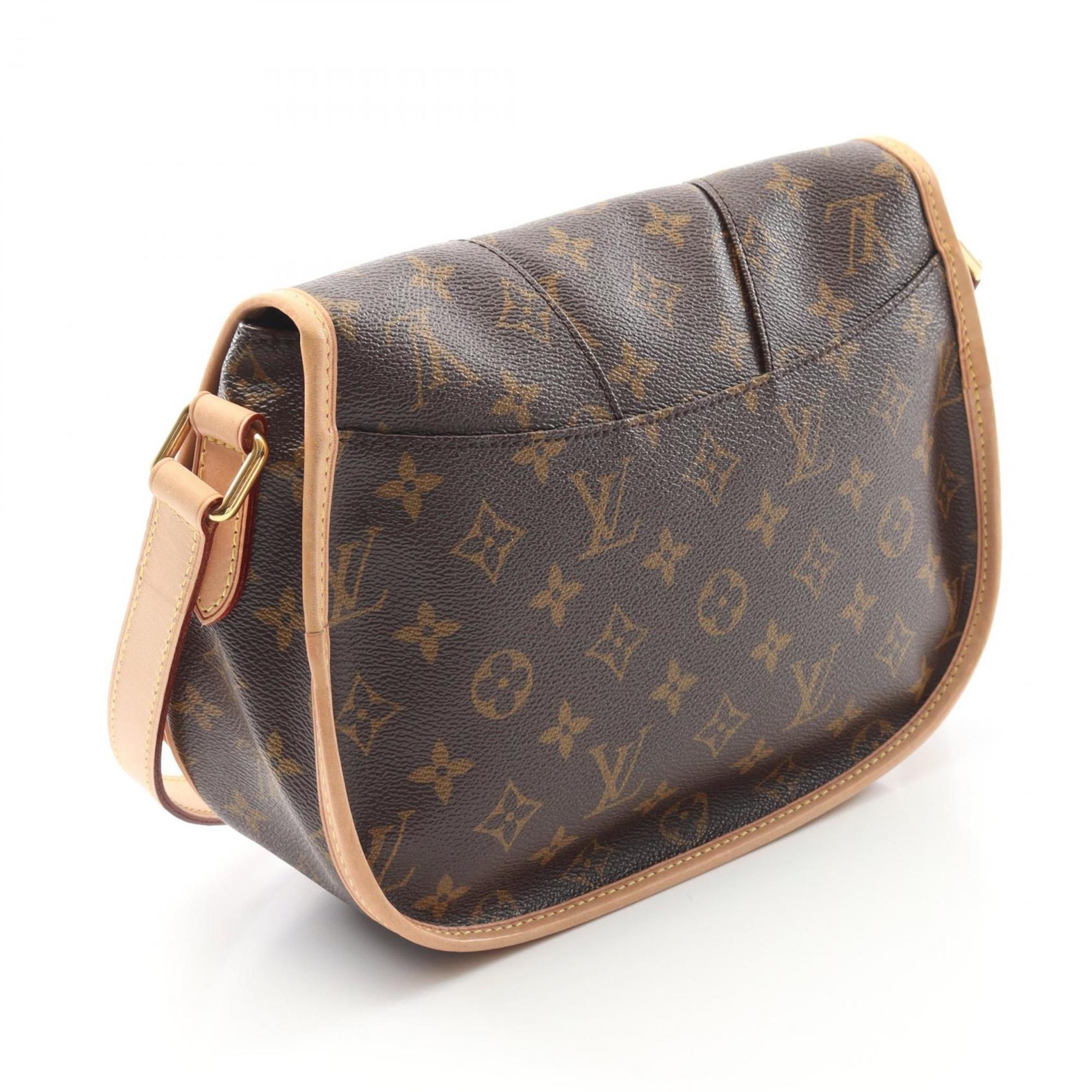 Louis Vuitton Brown Coated Canvas Leather Shoulder Bag (Pre-Owned)