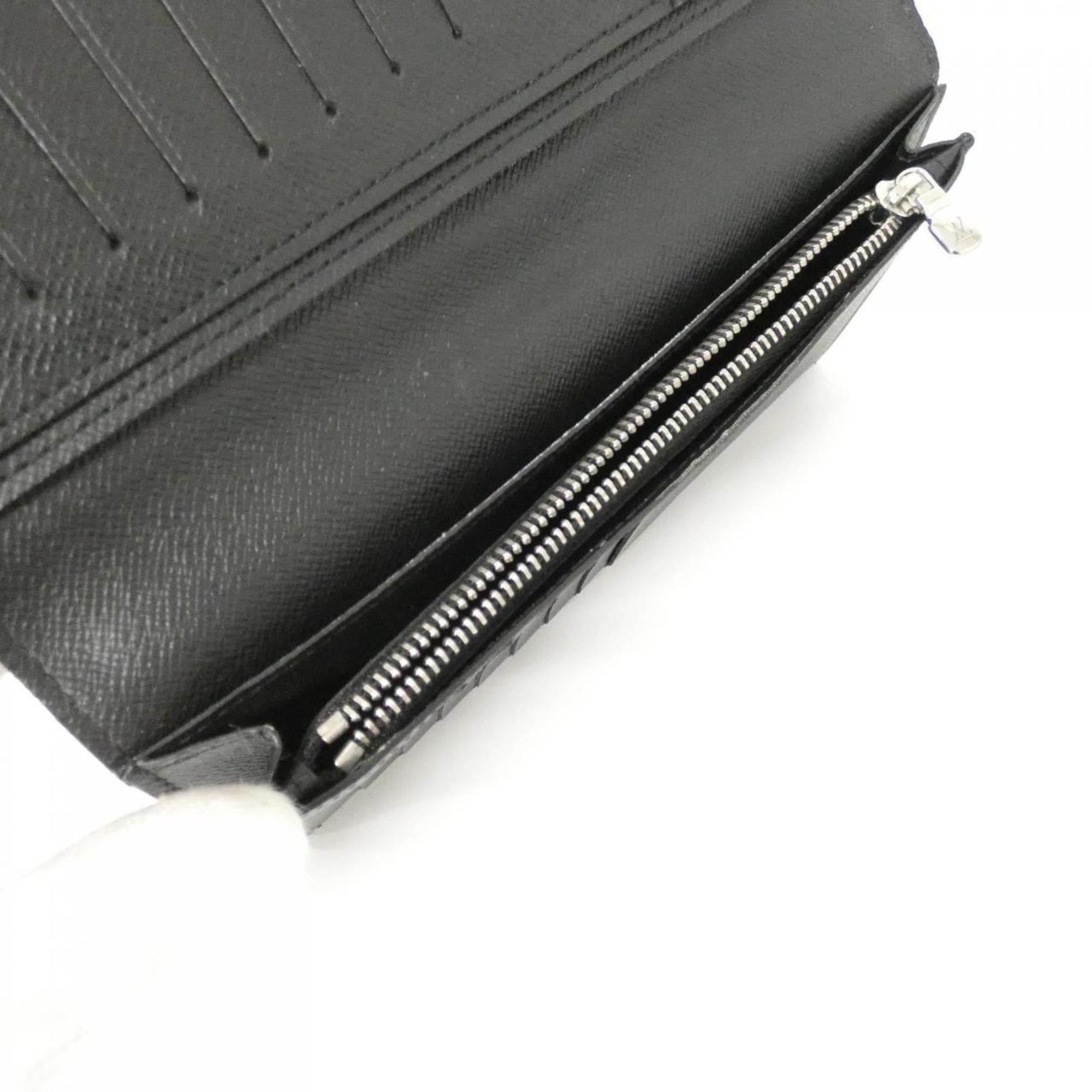 Louis Vuitton Black Leather Long Wallet (Bi-Fold) (Pre-Owned)