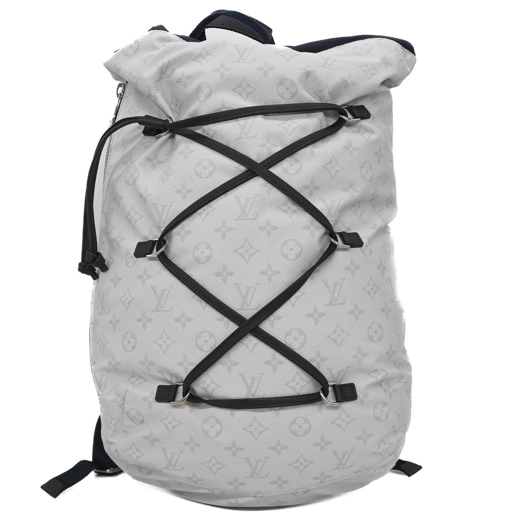 Louis Vuitton Navy White Canvas Backpack (Pre-Owned)
