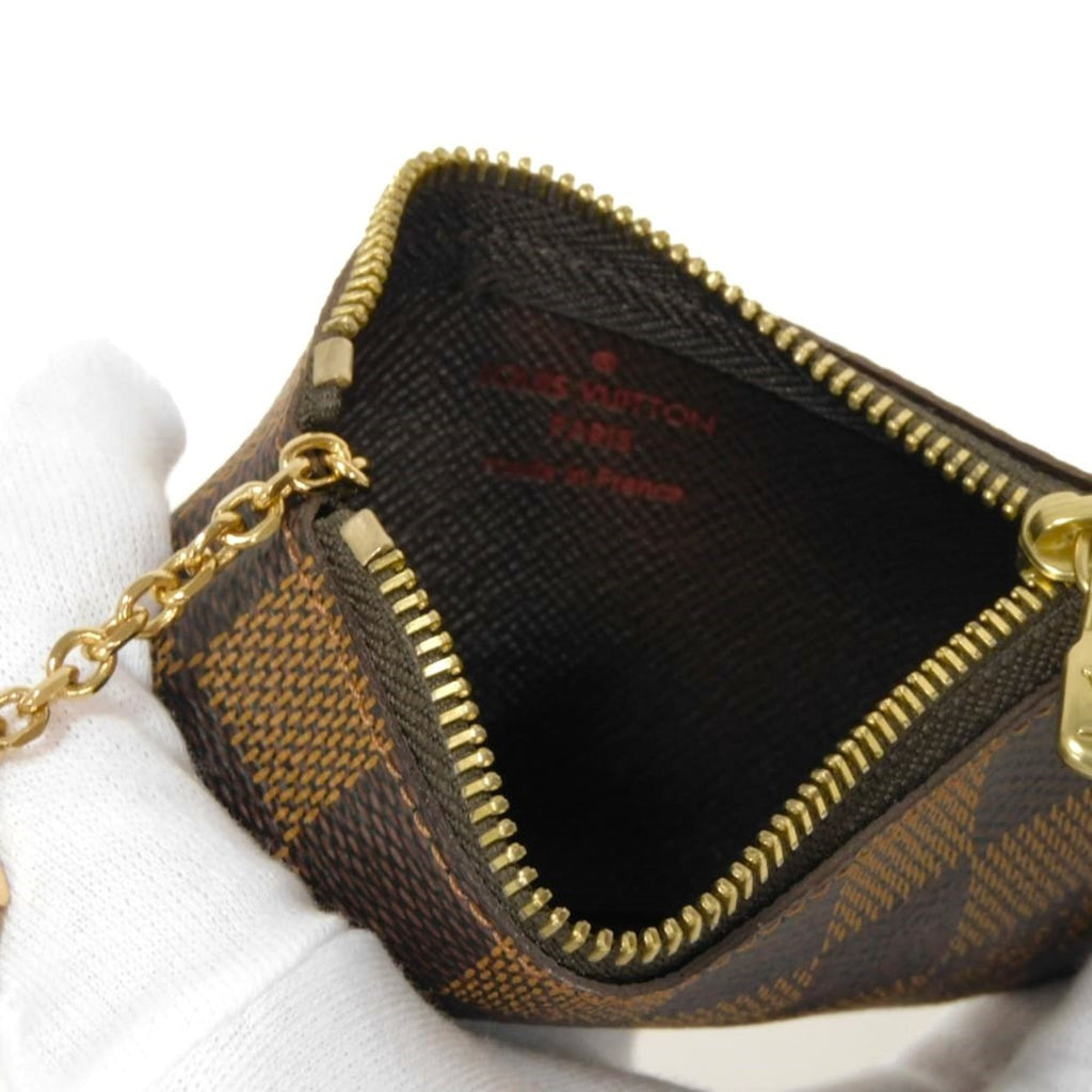 Louis Vuitton Brown Damier Canvas Ebene Damier Canvas Leather Coin Purse/Coin Case (Pre-Owned)