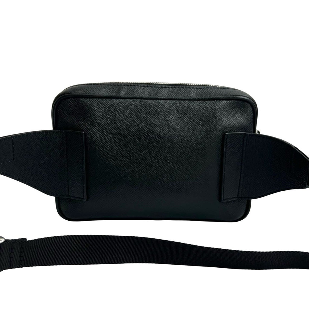 Louis Vuitton Black Leather Shoulder Bag Sling Bag (Pre-Owned)