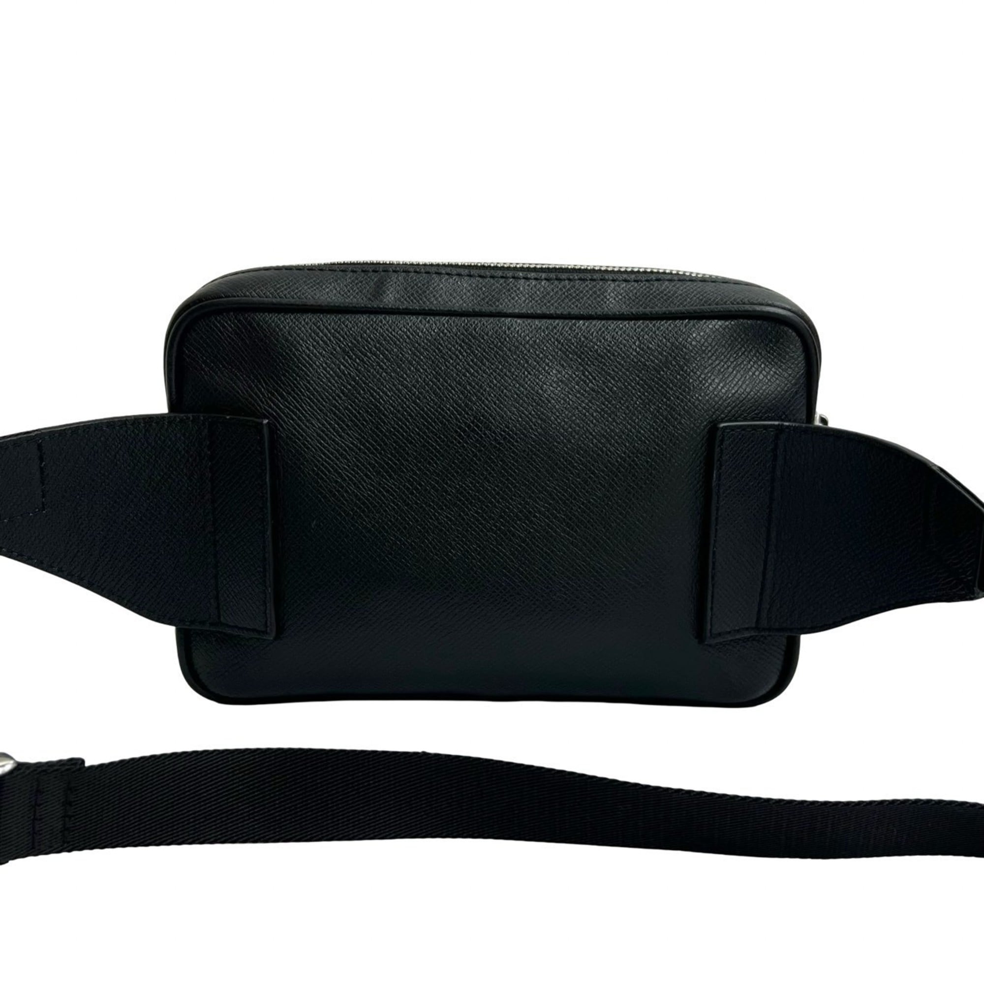 Louis Vuitton Black Leather Shoulder Bag Sling Bag (Pre-Owned)