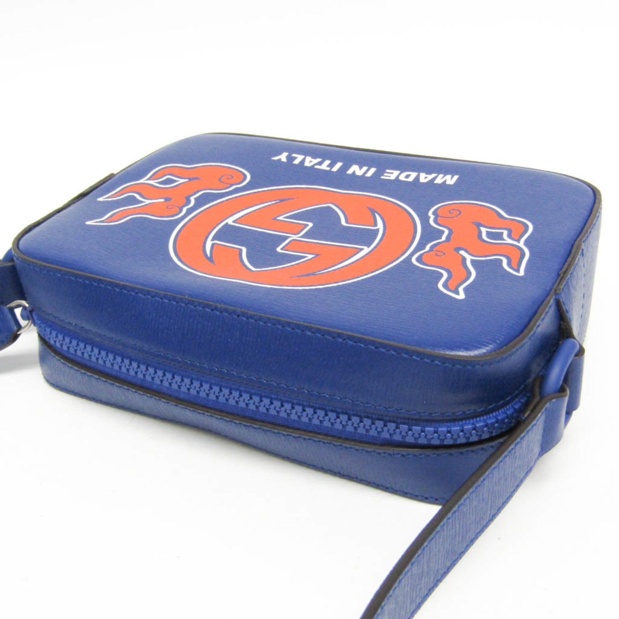 NY Dragons Camera Crossbody Bag Printed Leather Small