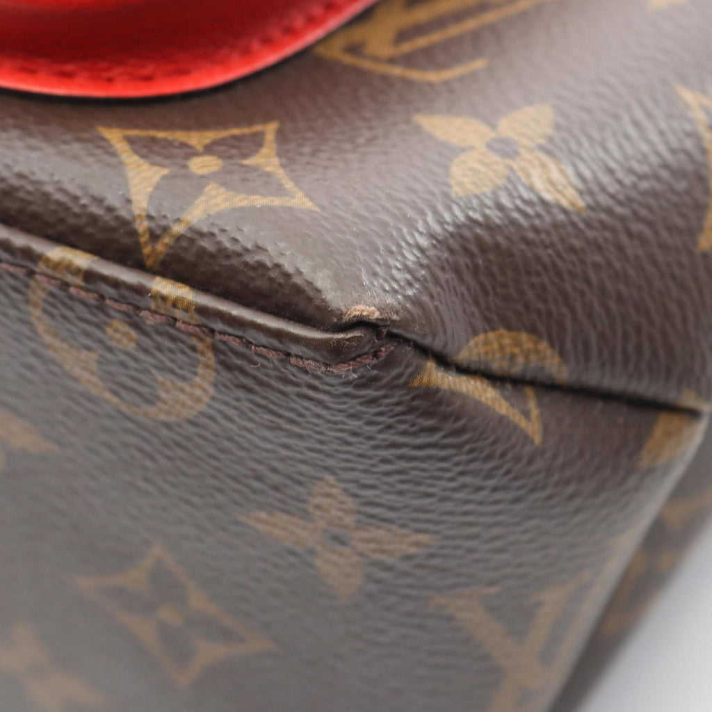 Louis Vuitton Brown Coquelicots Monogram Red Color Monogram Leather Handbag (Pre-Owned)