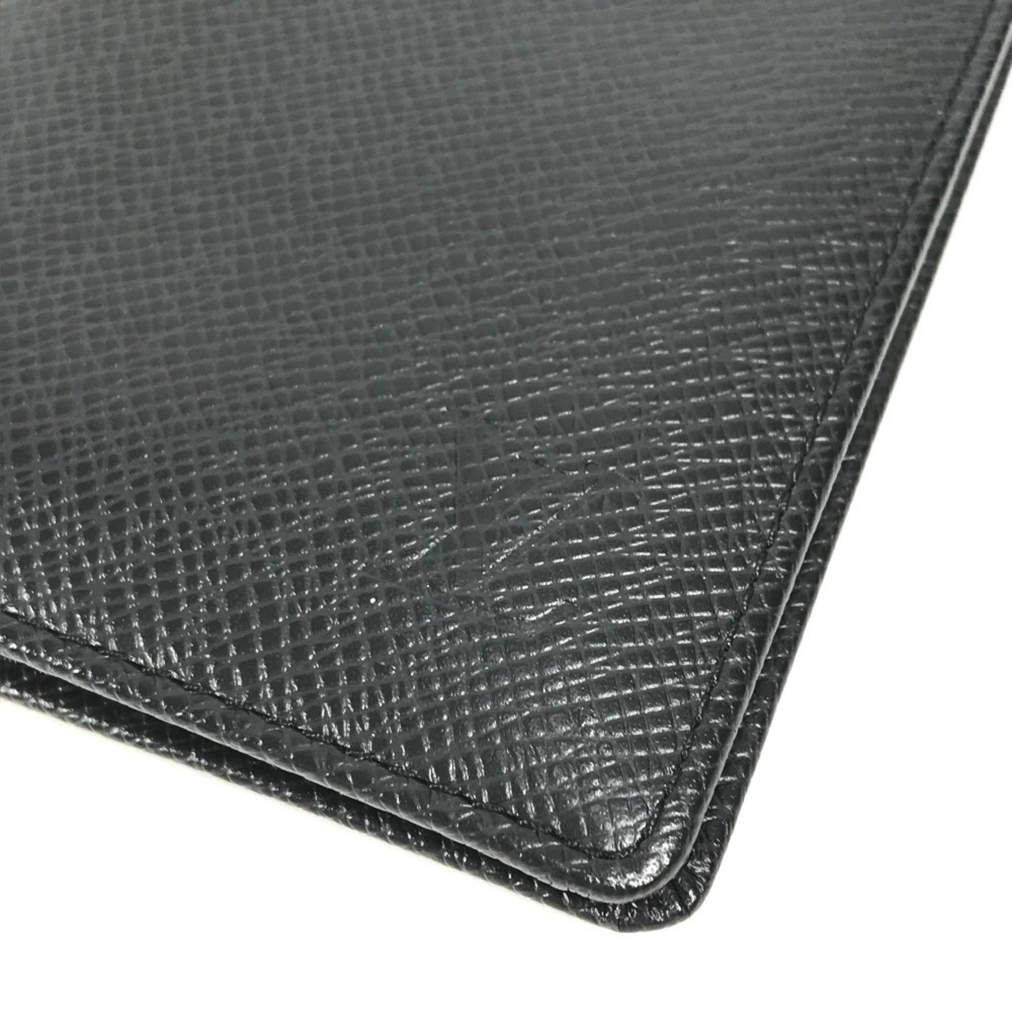 Louis Vuitton Taiga Ardoise Black Taiga Leather Long Wallet (Bi-Fold) (Pre-Owned)