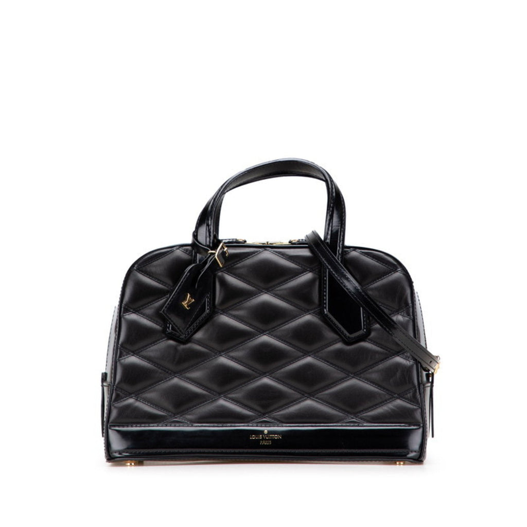 Louis Vuitton Black Leather Handbag Shoulder Bag (Pre-Owned)
