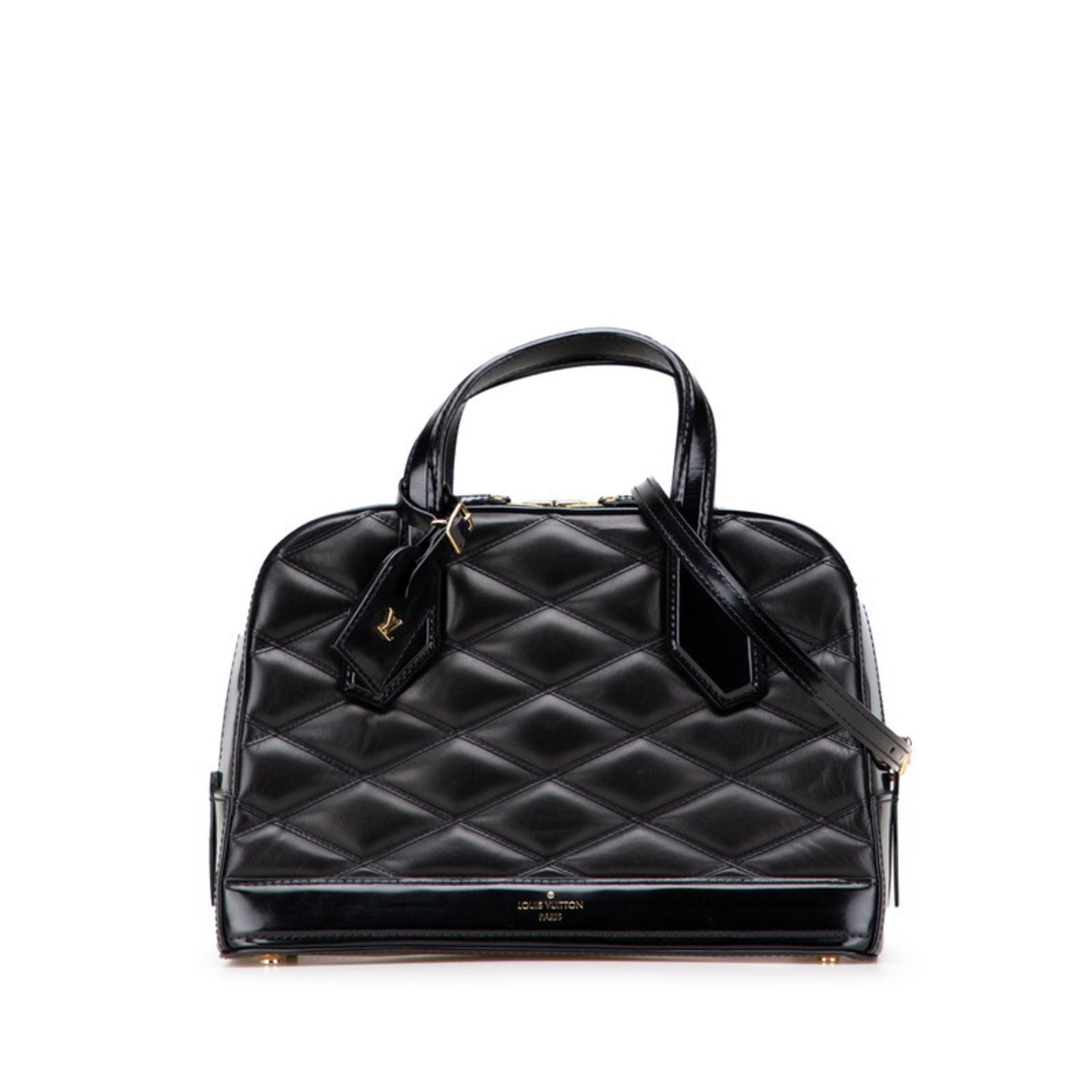 Louis Vuitton Black Leather Handbag Shoulder Bag (Pre-Owned)