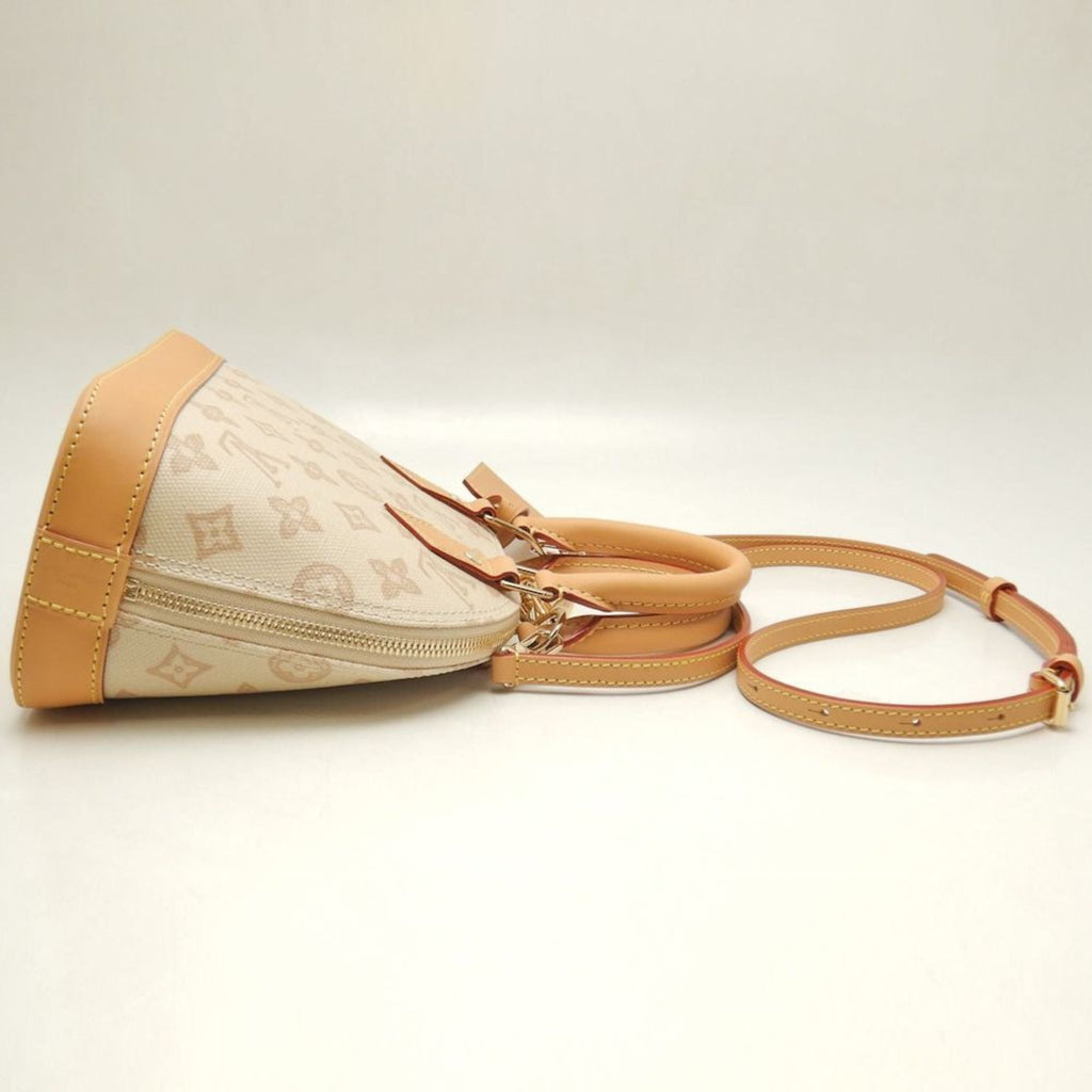 Louis Vuitton Gold Canvas Leather Handbag (Pre-Owned)