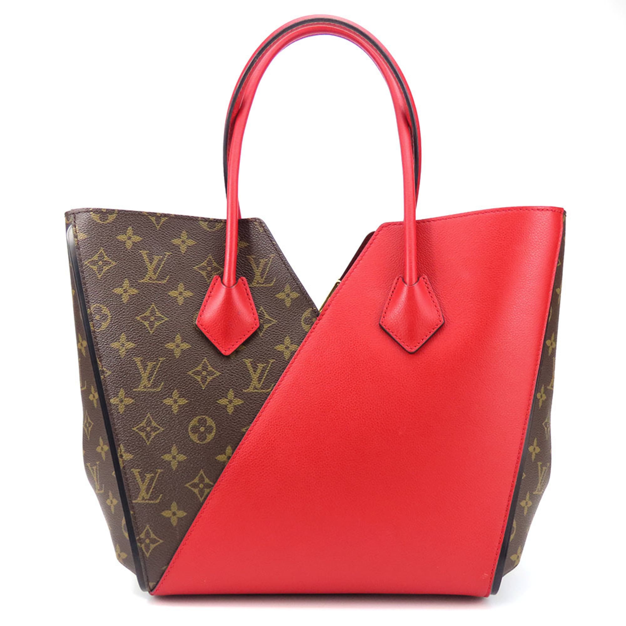 Louis Vuitton Monogram Cerise Red Brown Monogram Leather Tote Bag (Pre-Owned)