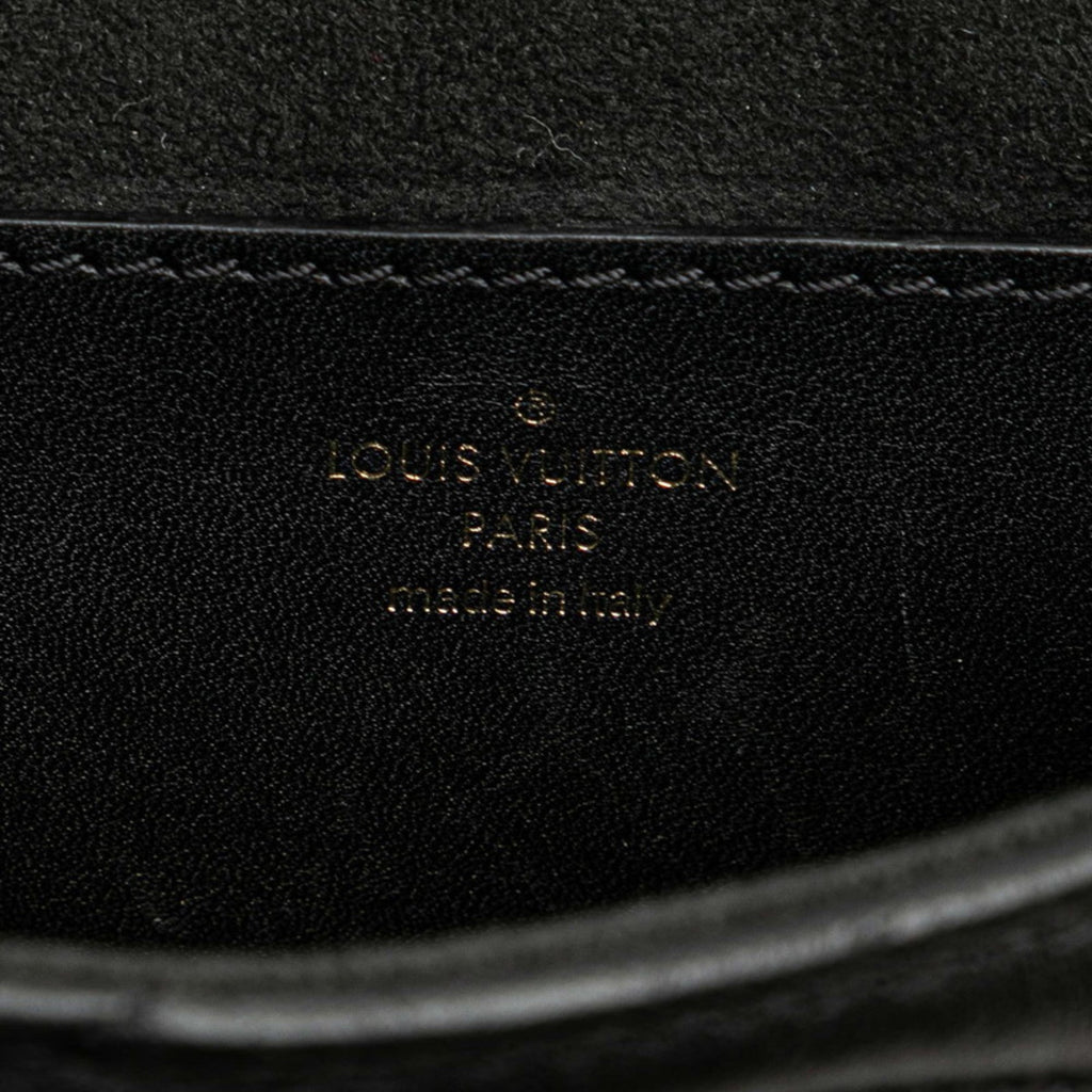Louis Vuitton Black Noir Leather Pochette Shoulder Bag (Pre-Owned)