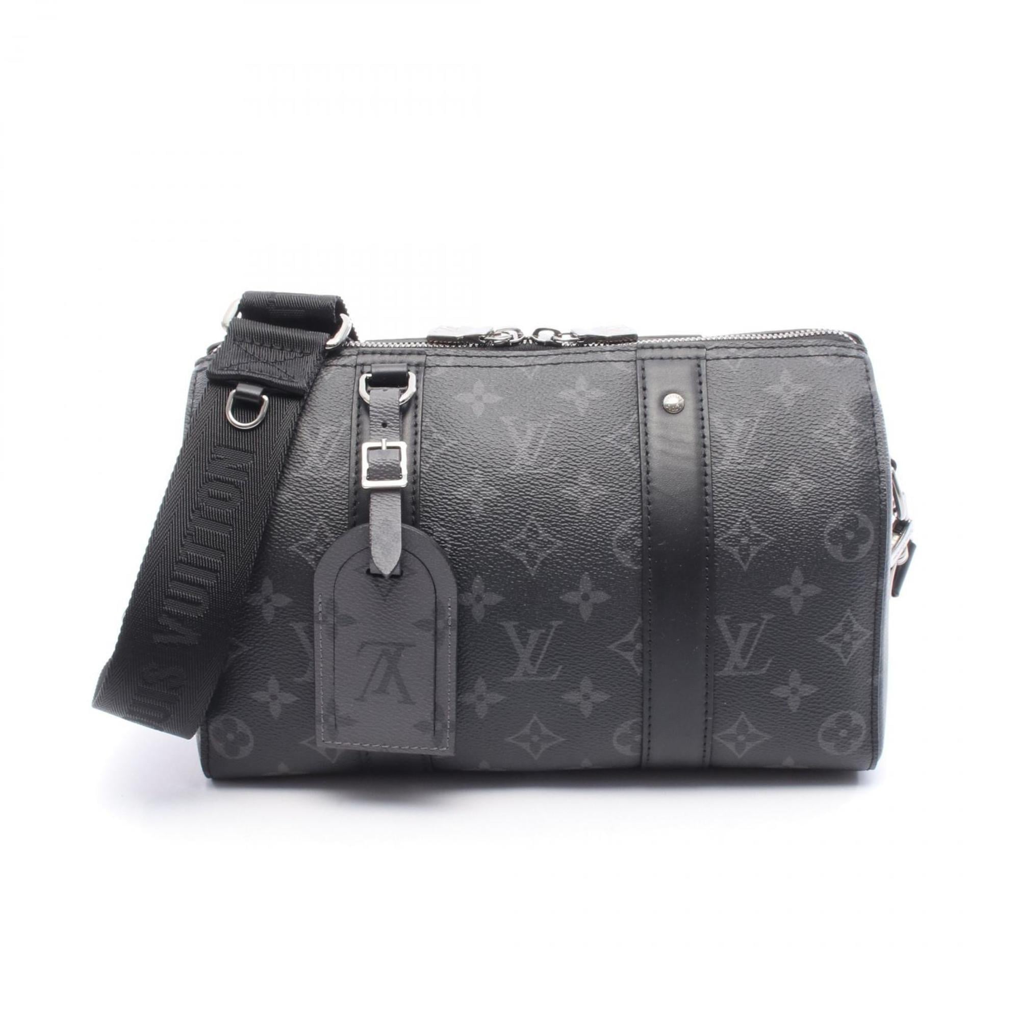 Louis Vuitton Black Gray Pvc Coated Canvas Monogram Eclipse Leather Shoulder Bag (Pre-Owned)