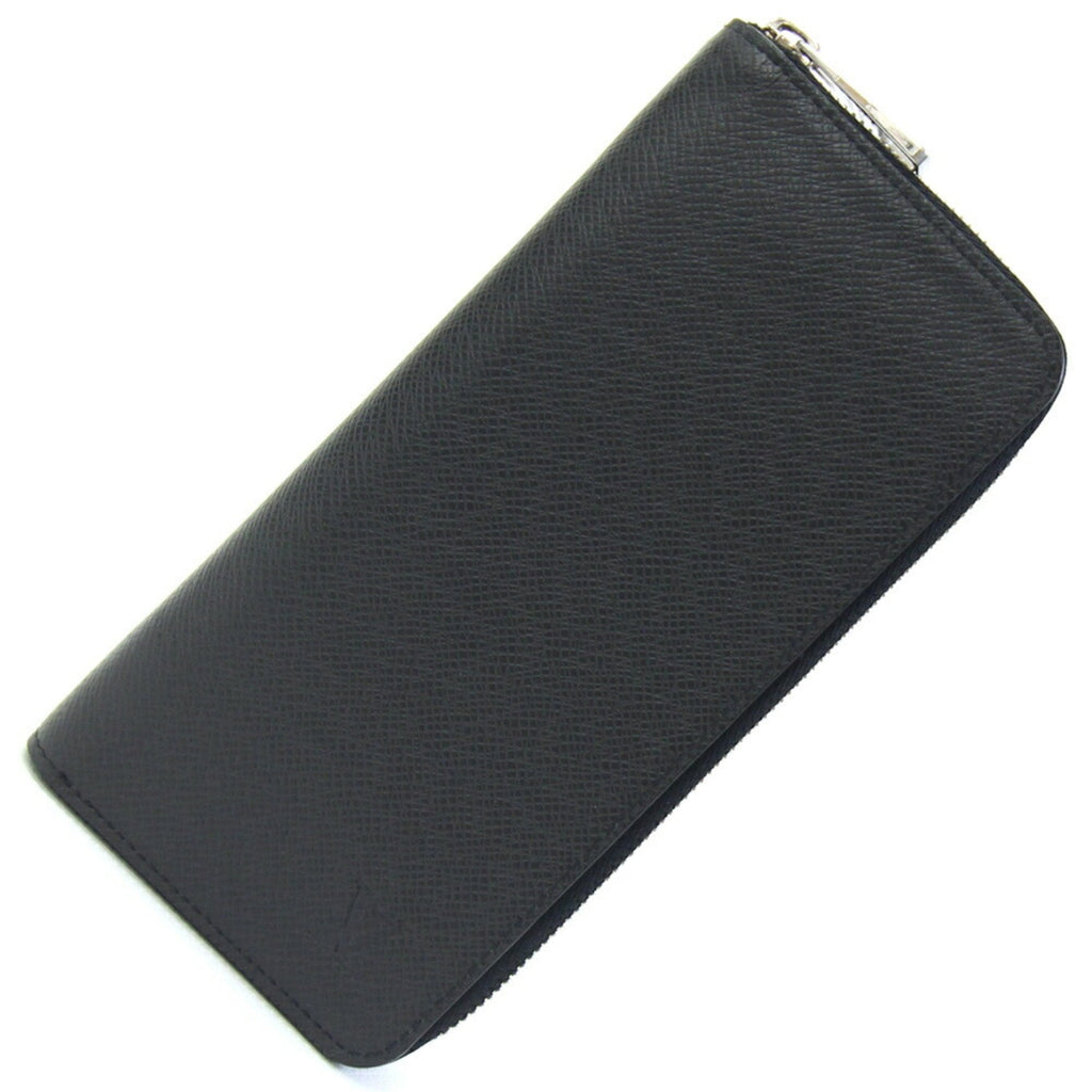Louis Vuitton Black Noir Taiga Leather Leather Long Wallet (Bi-Fold) (Pre-Owned)