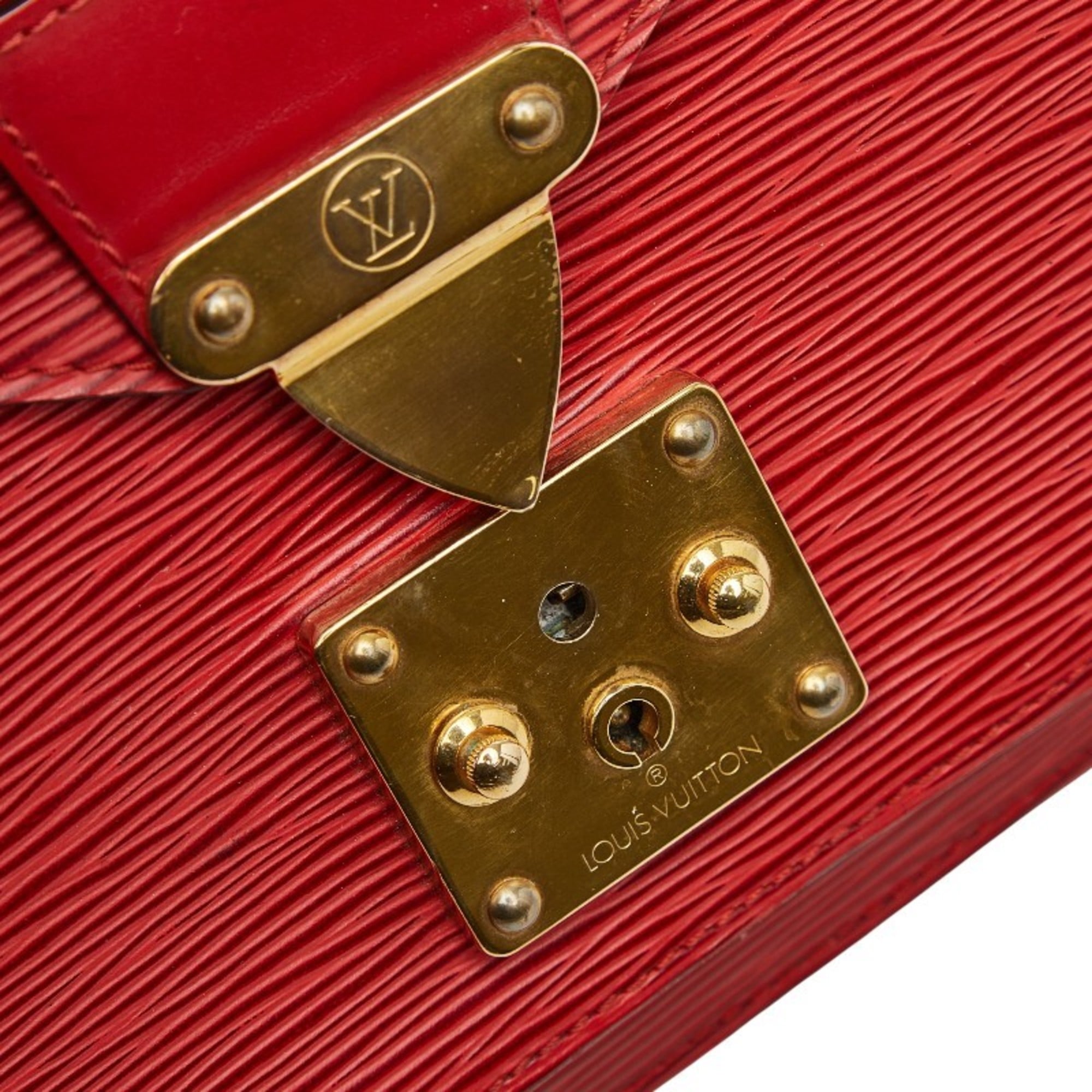 Louis Vuitton Castilian Red Leather Handbag Shoulder Bag (Pre-Owned)