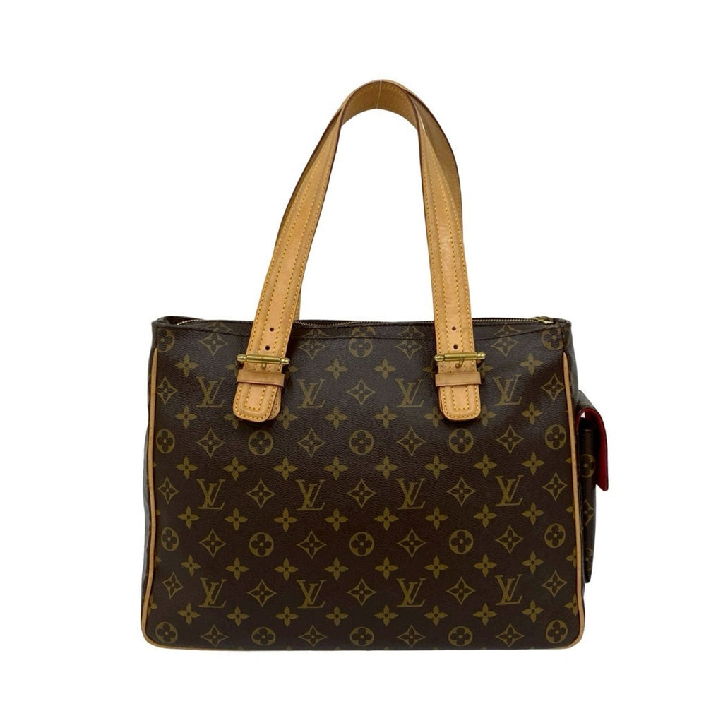 Louis Vuitton Brown Leather Pvc Handbag Tote Bag (Pre-Owned)