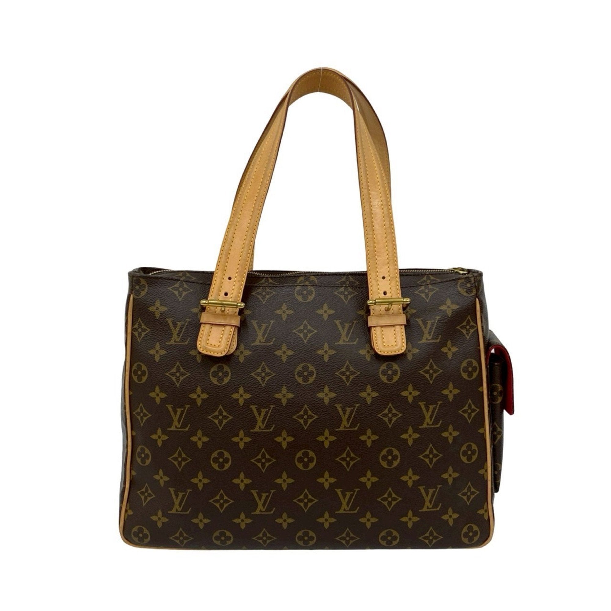 Louis Vuitton Brown Leather Pvc Handbag Tote Bag (Pre-Owned)