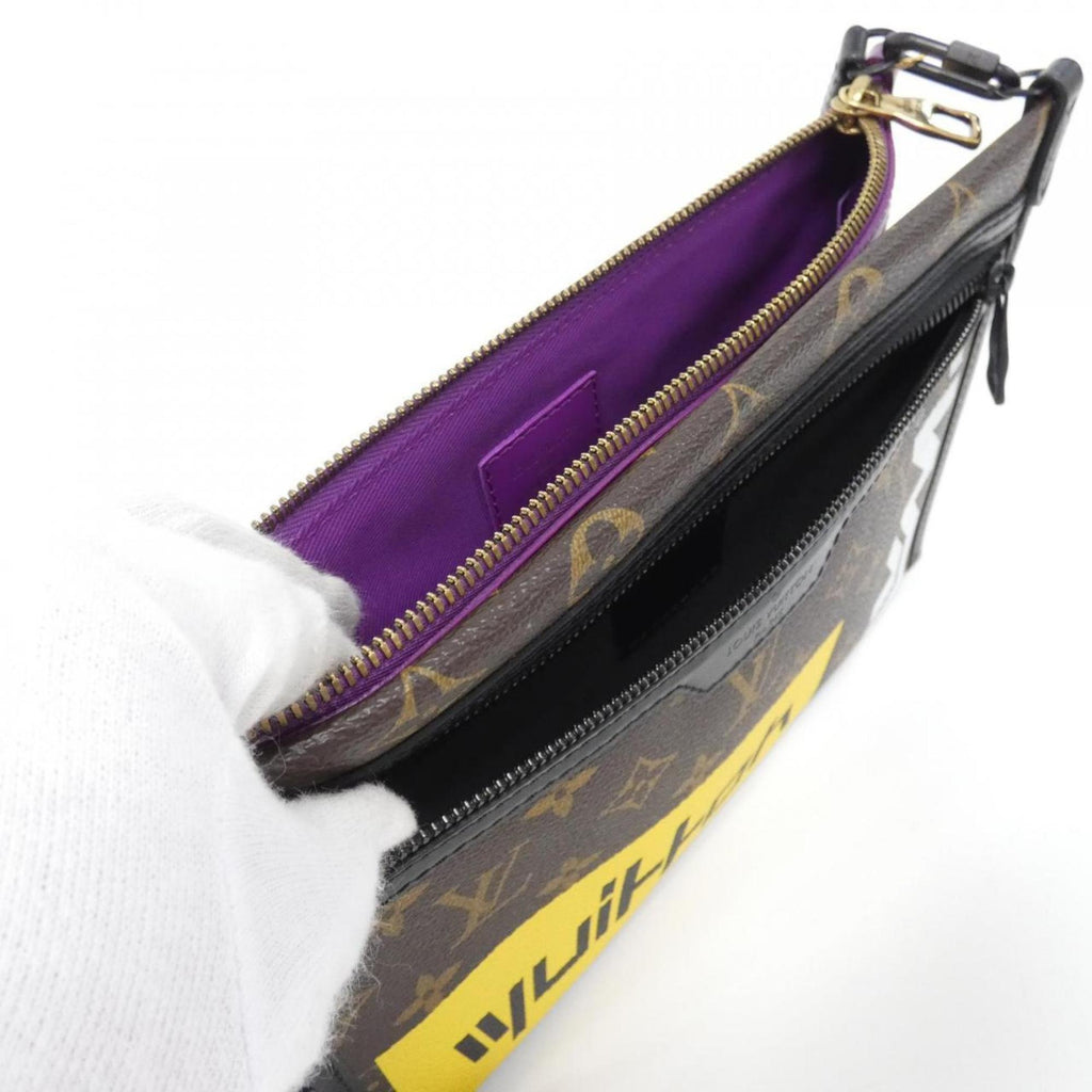 Louis Vuitton Marron Purple Coated Canvas Denim Shoulder Bag (Pre-Owned)