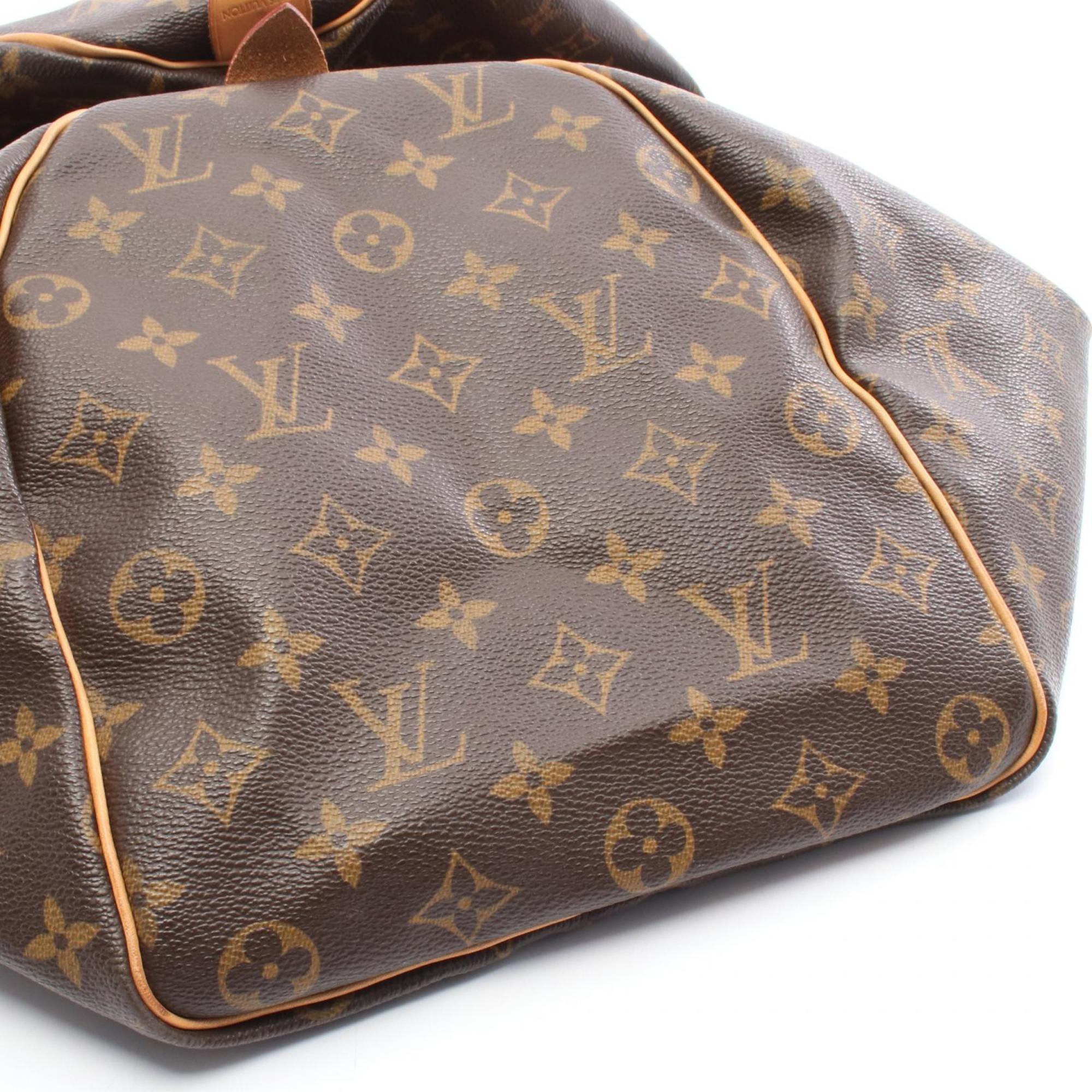 Louis Vuitton Brown Coated Canvas Leather Boston Bag (Pre-Owned)