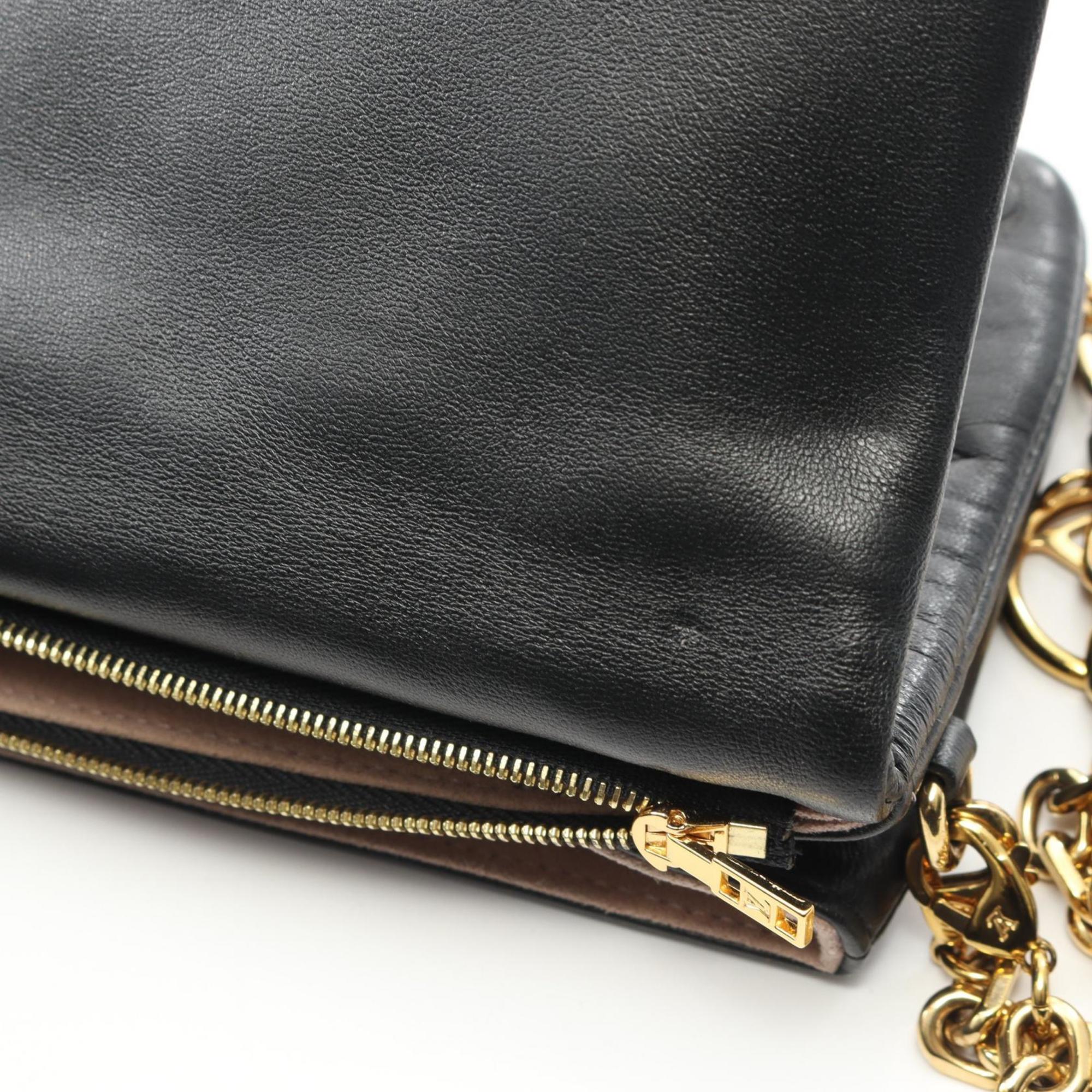 Louis Vuitton Black Noir Leather Shoulder Bag (Pre-Owned)