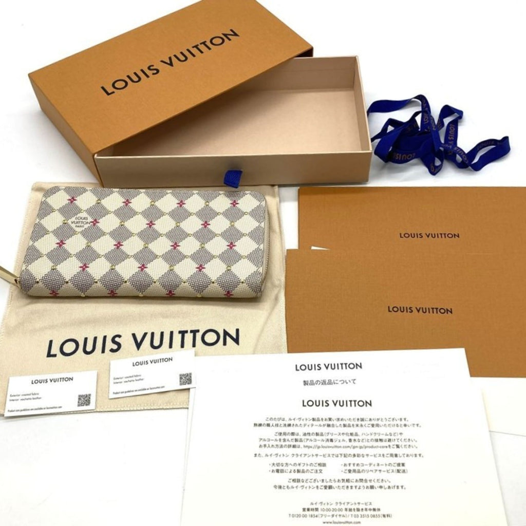 Louis Vuitton White Damier Azur Long Wallet (Bi-Fold) (Pre-Owned)