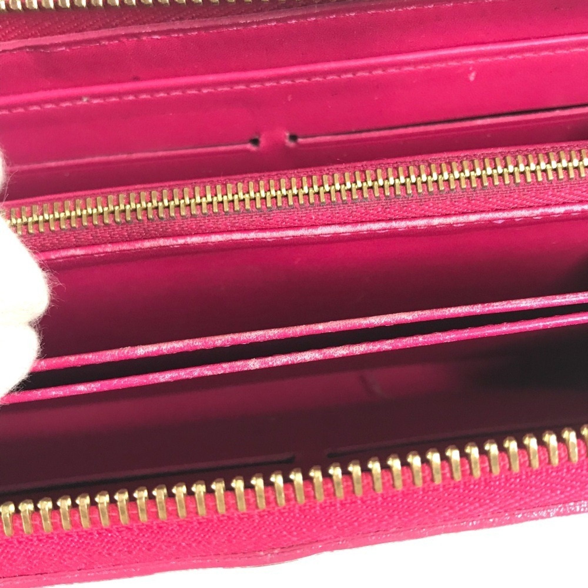 Louis Vuitton Indian Rose Pink Patent Leather Long Wallet (Tri-Fold) (Pre-Owned)