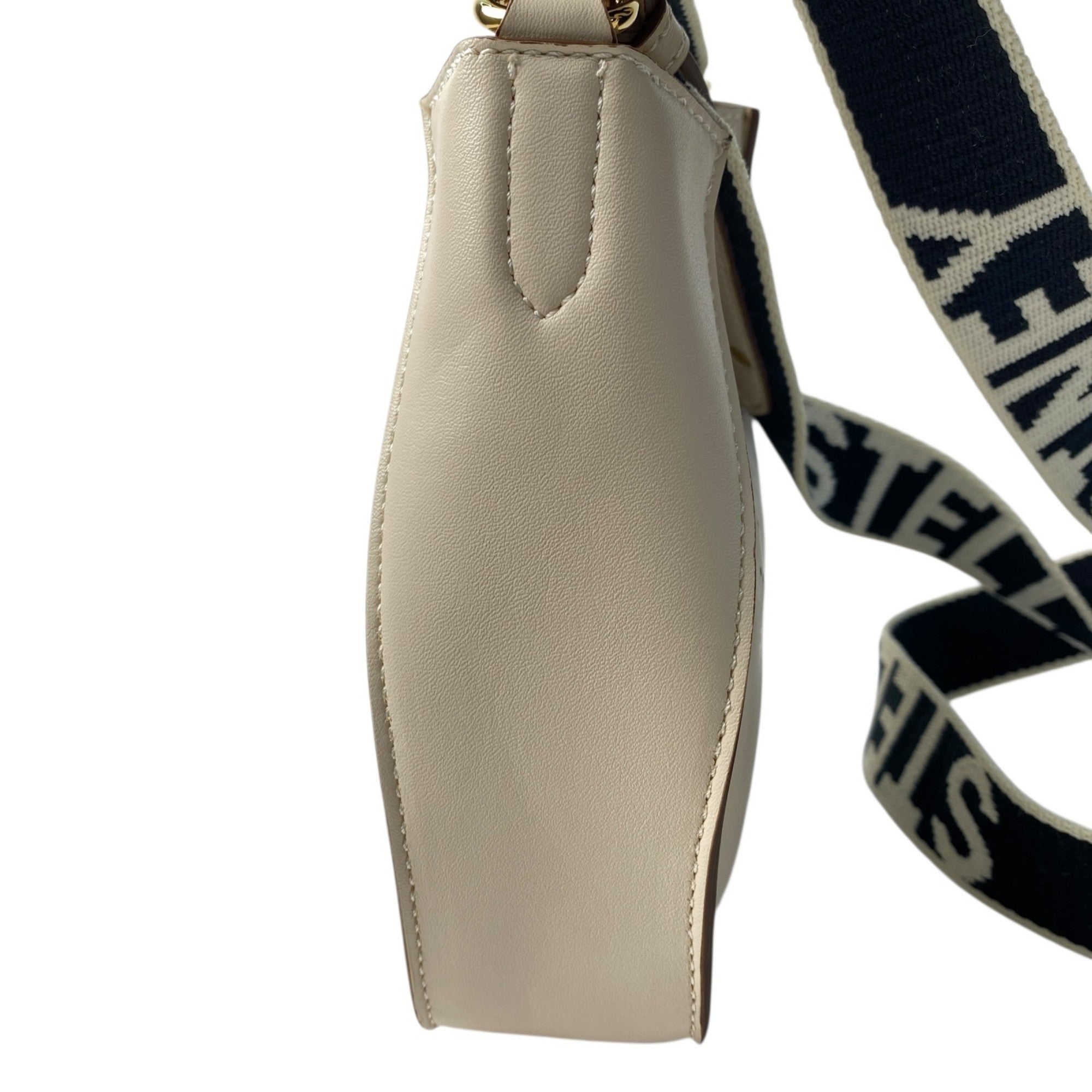 Logo Crossbody Bag Perforated Faux Leather Mini
