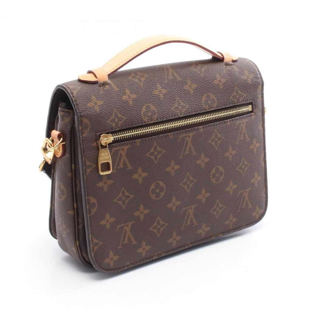 Louis Vuitton Brown Monogram Coated Canvas Leather Handbag Pochette (Pre-Owned)