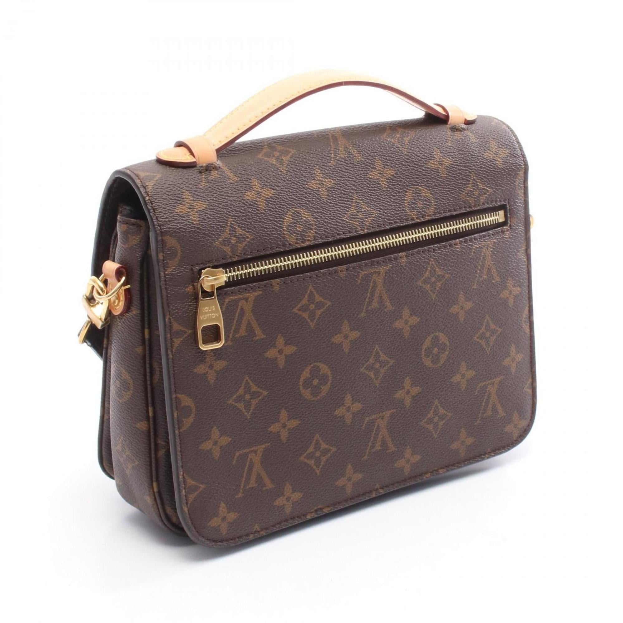 Louis Vuitton Brown Monogram Coated Canvas Leather Handbag Pochette (Pre-Owned)