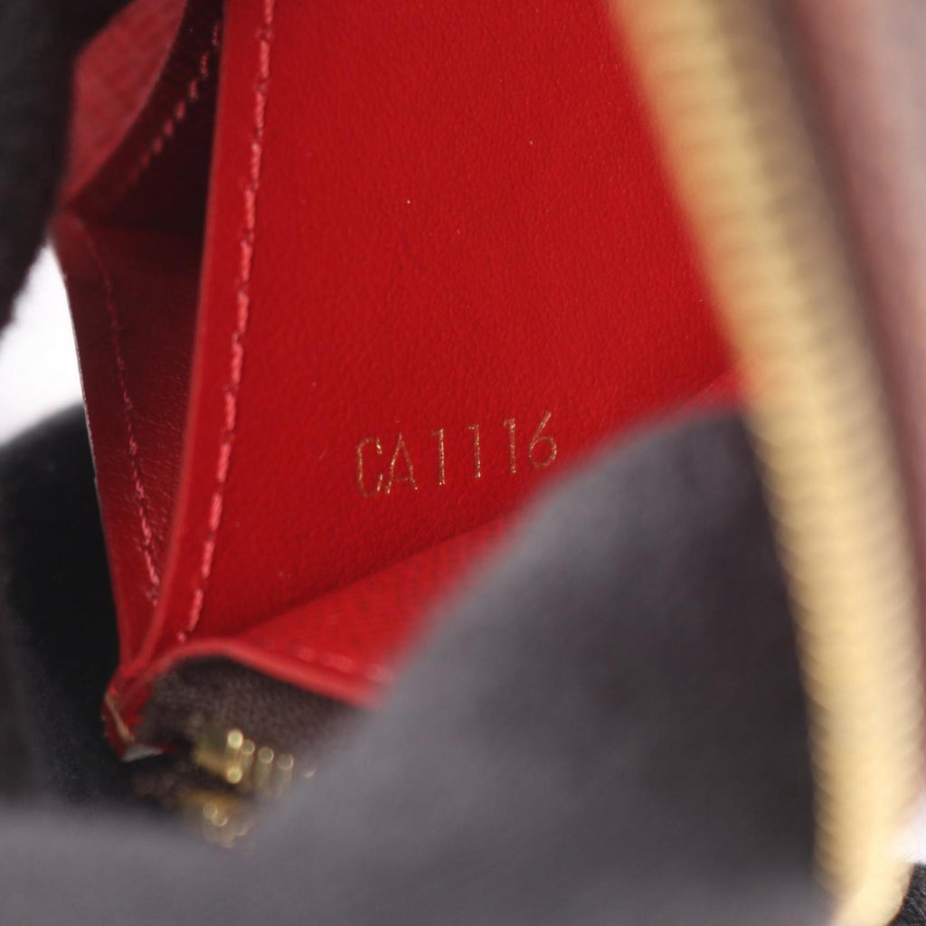 Louis Vuitton Brown Cerise Ebene Red Color Damier Canvas Leather Pvc Long Wallet (Bi-Fold) (Pre-Owned)