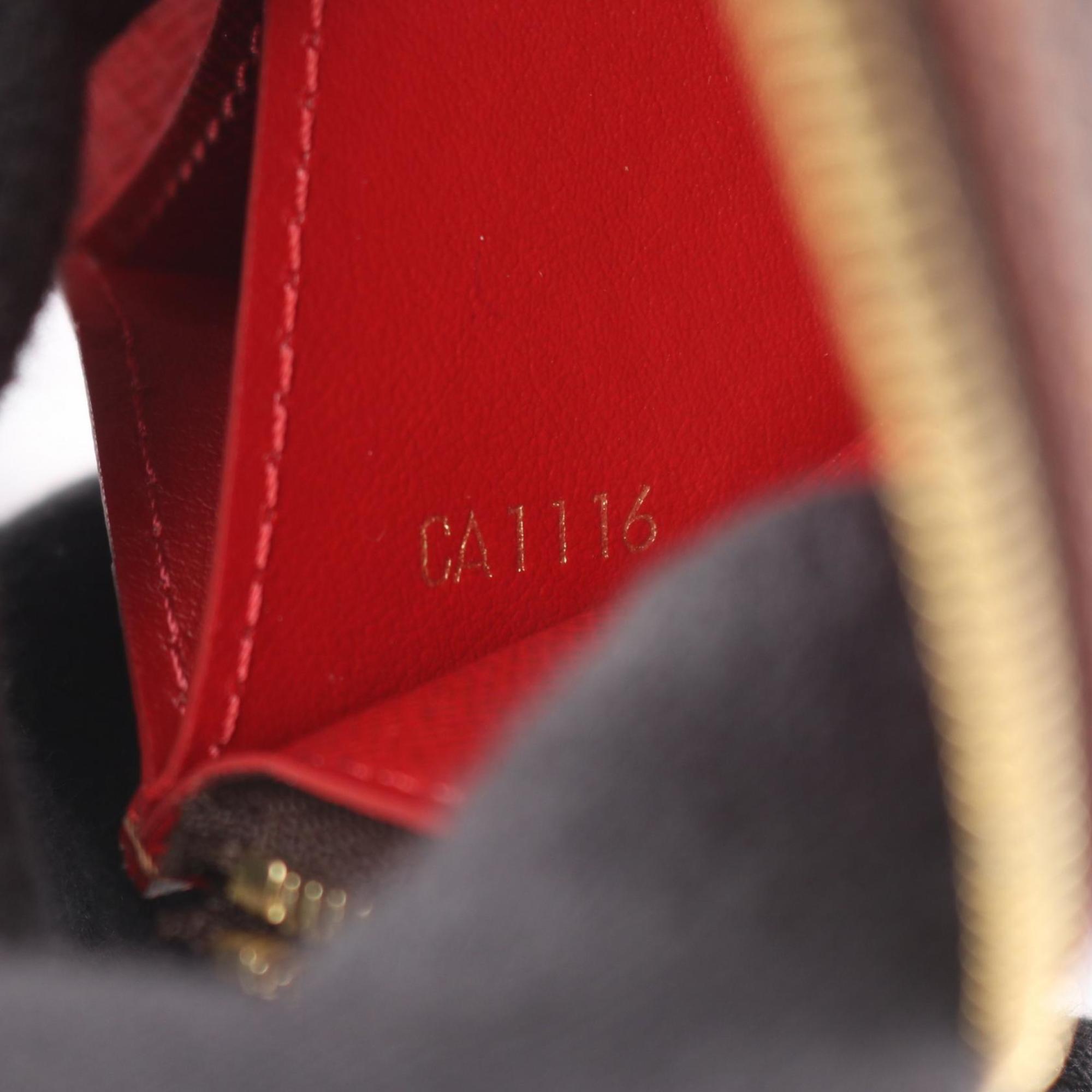 Louis Vuitton Brown Cerise Ebene Red Color Damier Canvas Leather Pvc Long Wallet (Bi-Fold) (Pre-Owned)