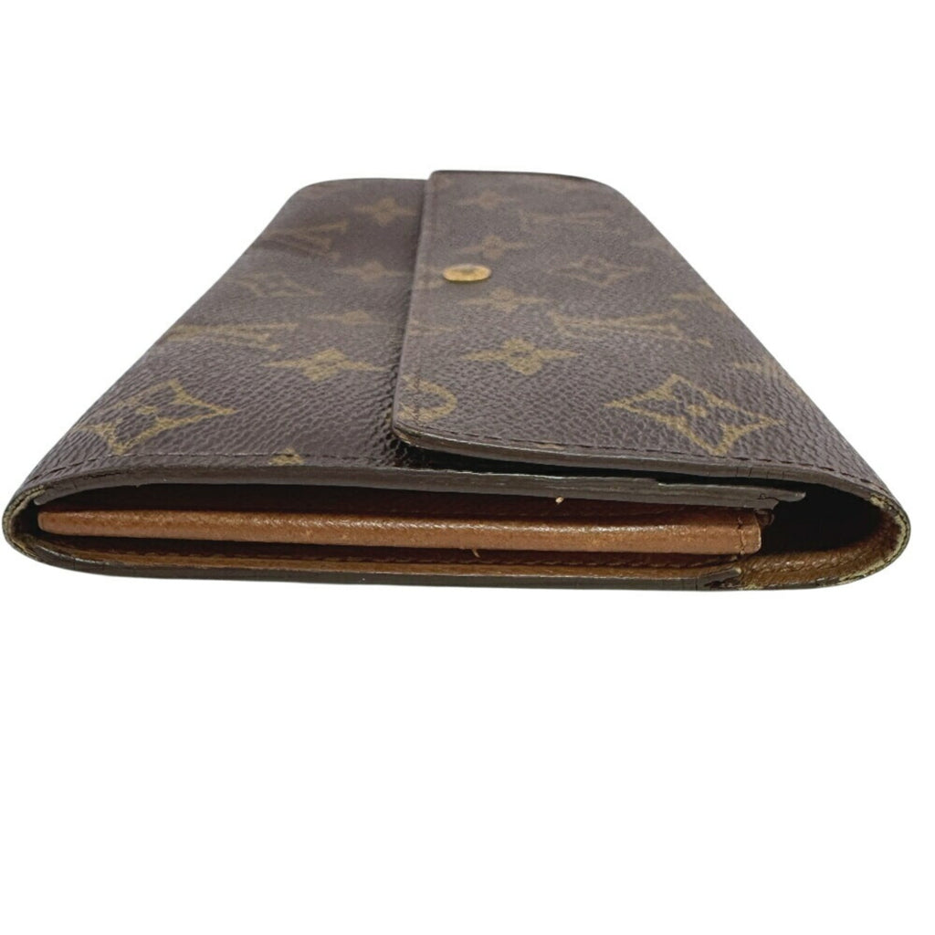 Louis Vuitton Brown Leather Wallet (Tri-Fold) (Pre-Owned)