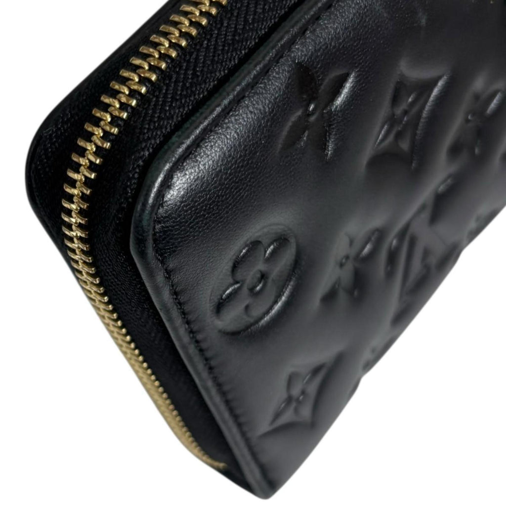 Louis Vuitton Monogram Black Noir Leather Long Wallet (Bi-Fold) (Pre-Owned)
