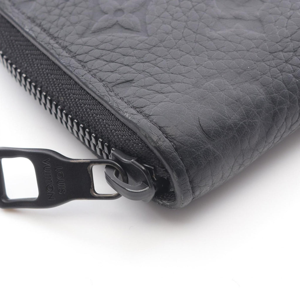 Louis Vuitton Black Noir Leather Long Wallet (Bi-Fold) (Pre-Owned)