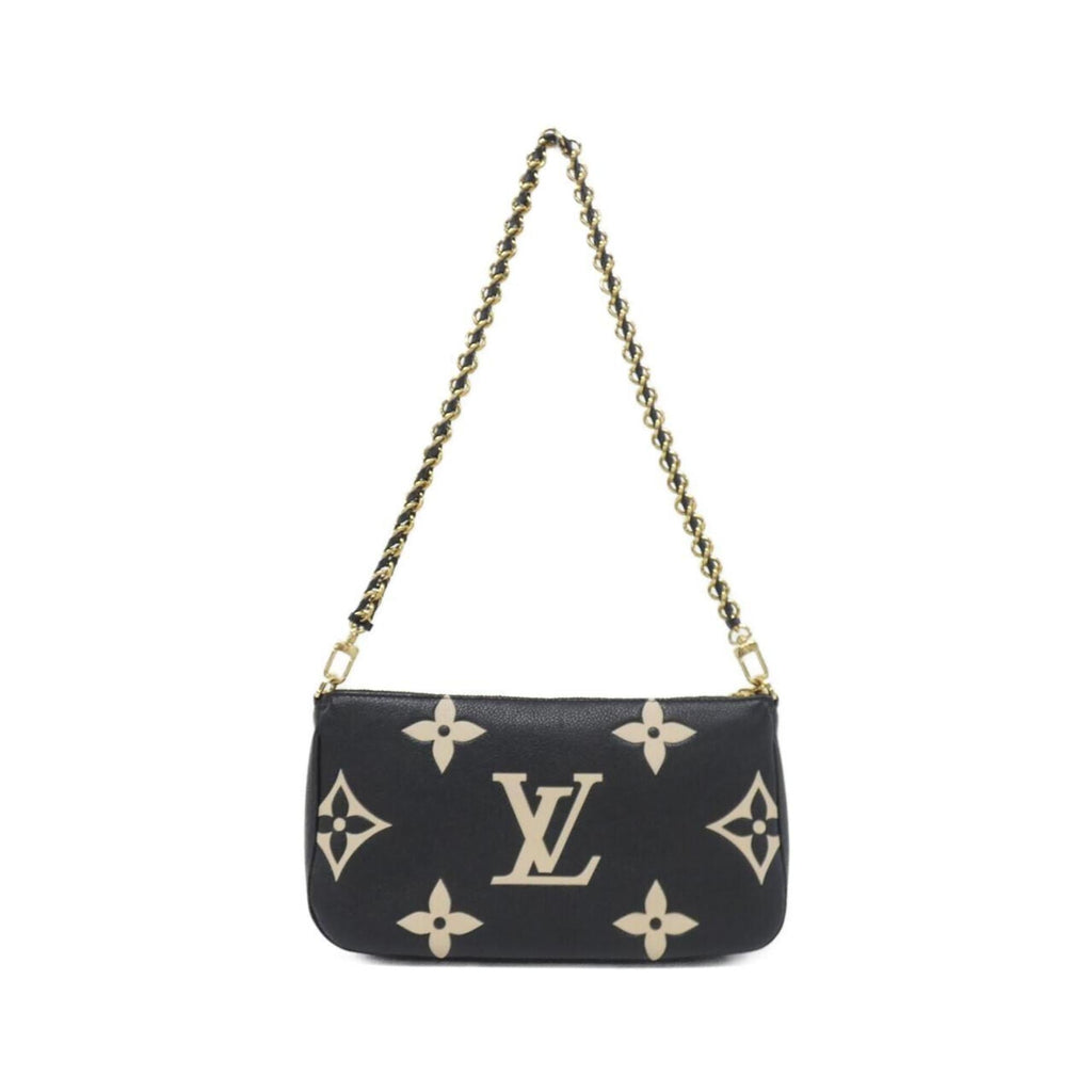 Louis Vuitton Beige Black Leather Pochette Pouch Shoulder Bag (Pre-Owned)