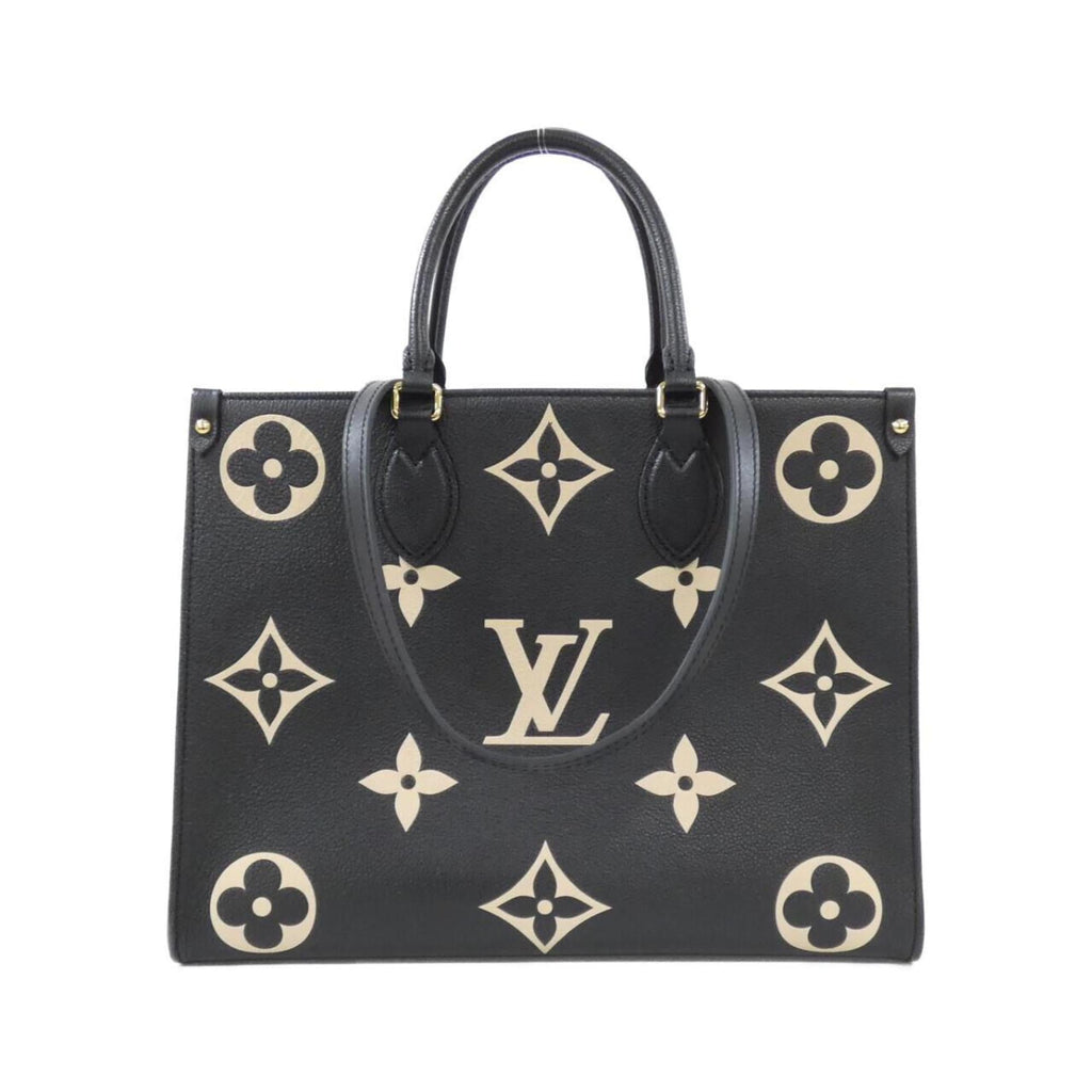 Louis Vuitton Beige Bicolor Black Leather Handbag (Pre-Owned)