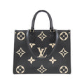 Louis Vuitton Beige Bicolor Black Leather Handbag (Pre-Owned)