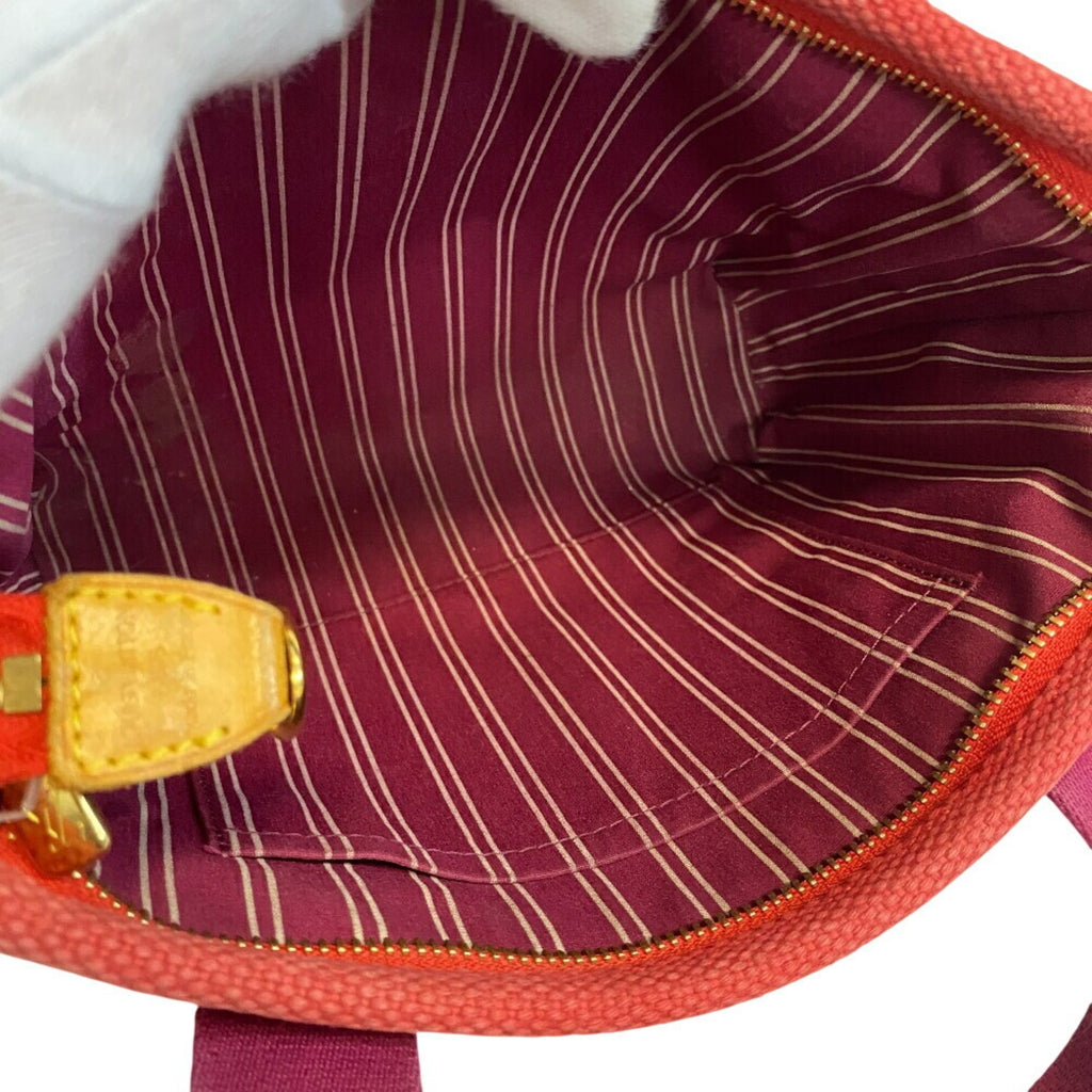 Louis Vuitton Red Color Canvas Handbag (Pre-Owned)