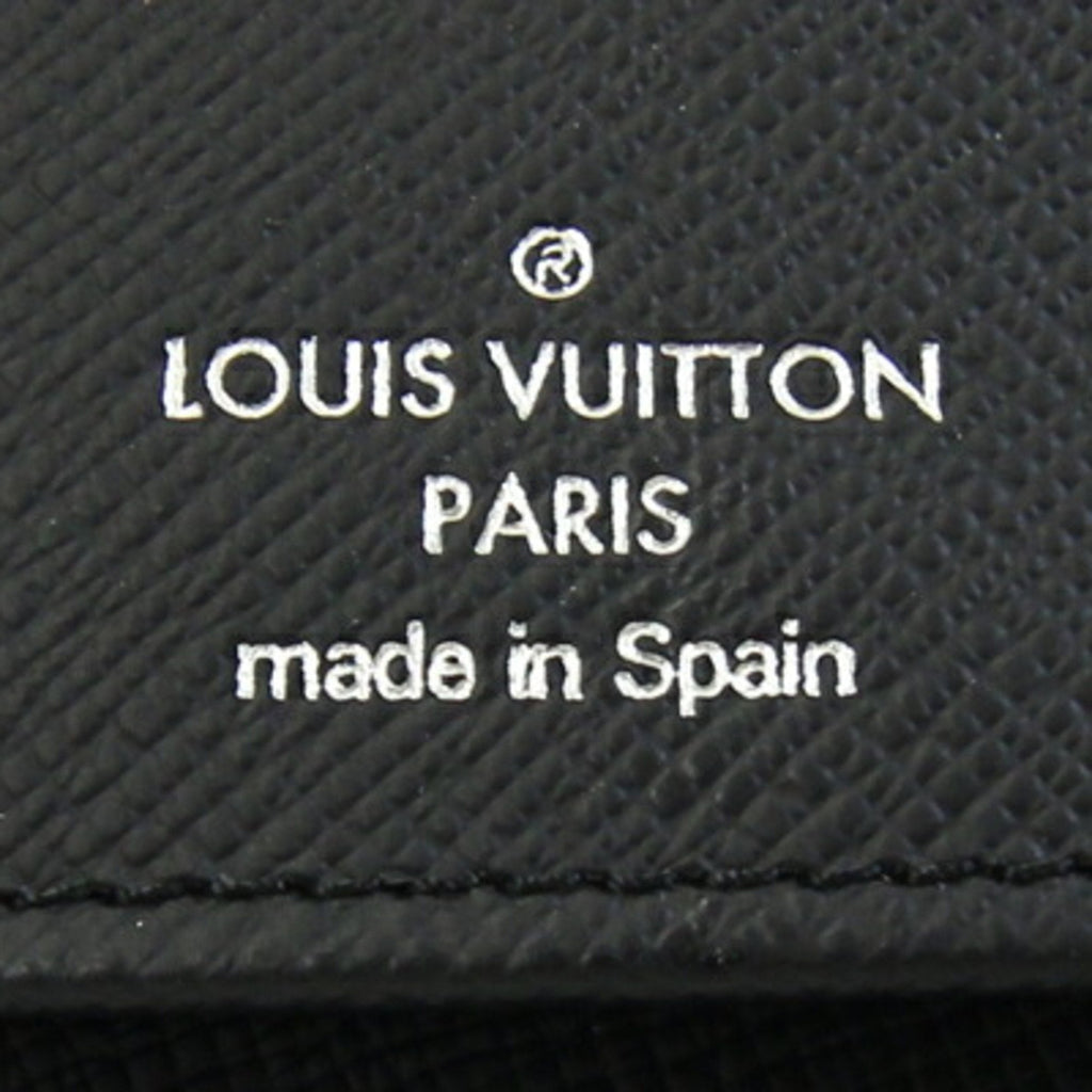 Louis Vuitton Black Noir Taiga Leather Leather Long Wallet (Bi-Fold) (Pre-Owned)