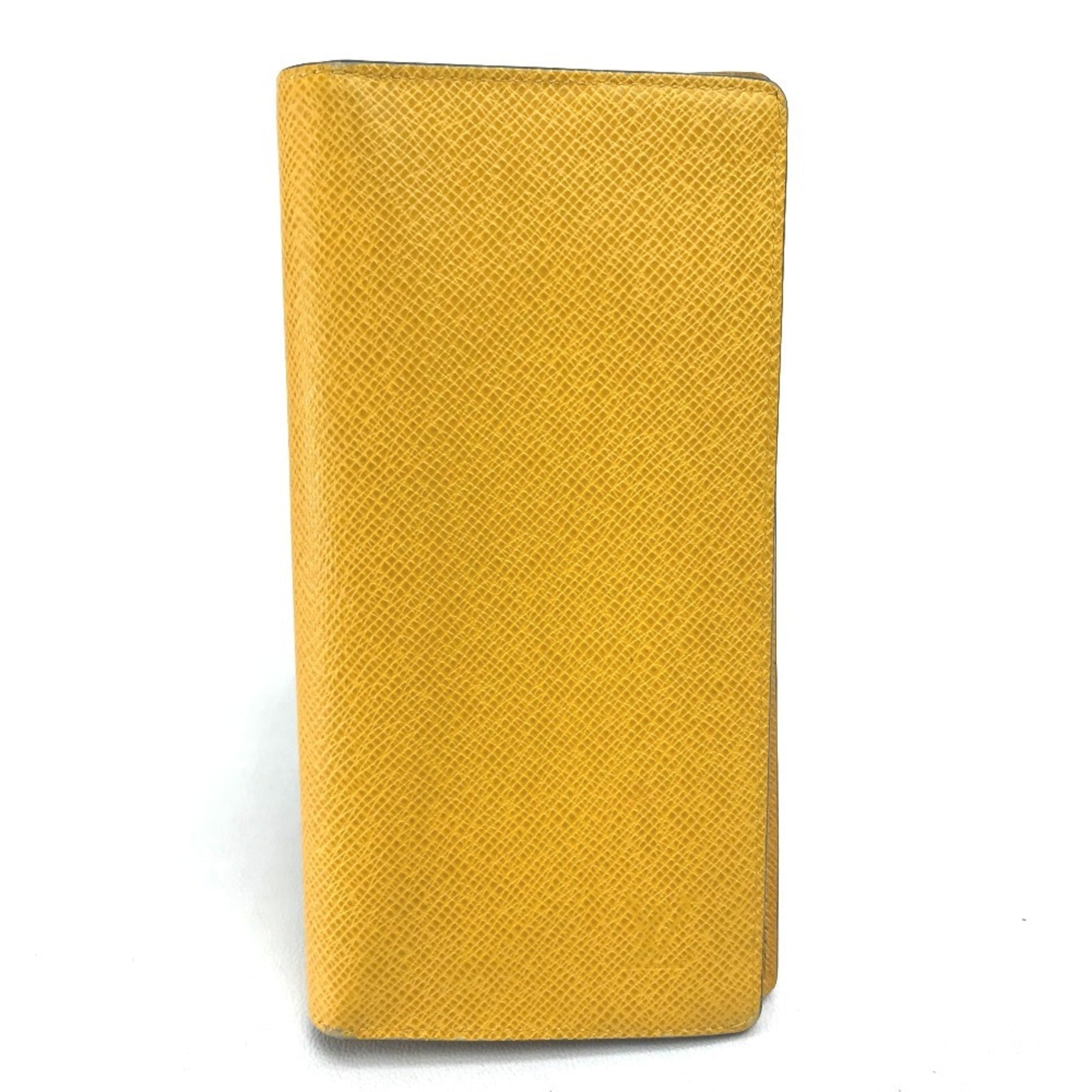 Louis Vuitton Taiga Jaune Yellow Taiga Leather Long Wallet (Bi-Fold) (Pre-Owned)
