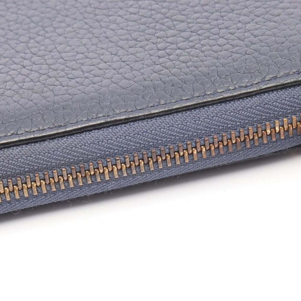 Louis Vuitton Navy Navy Blue Leather Long Wallet (Bi-Fold) (Pre-Owned)