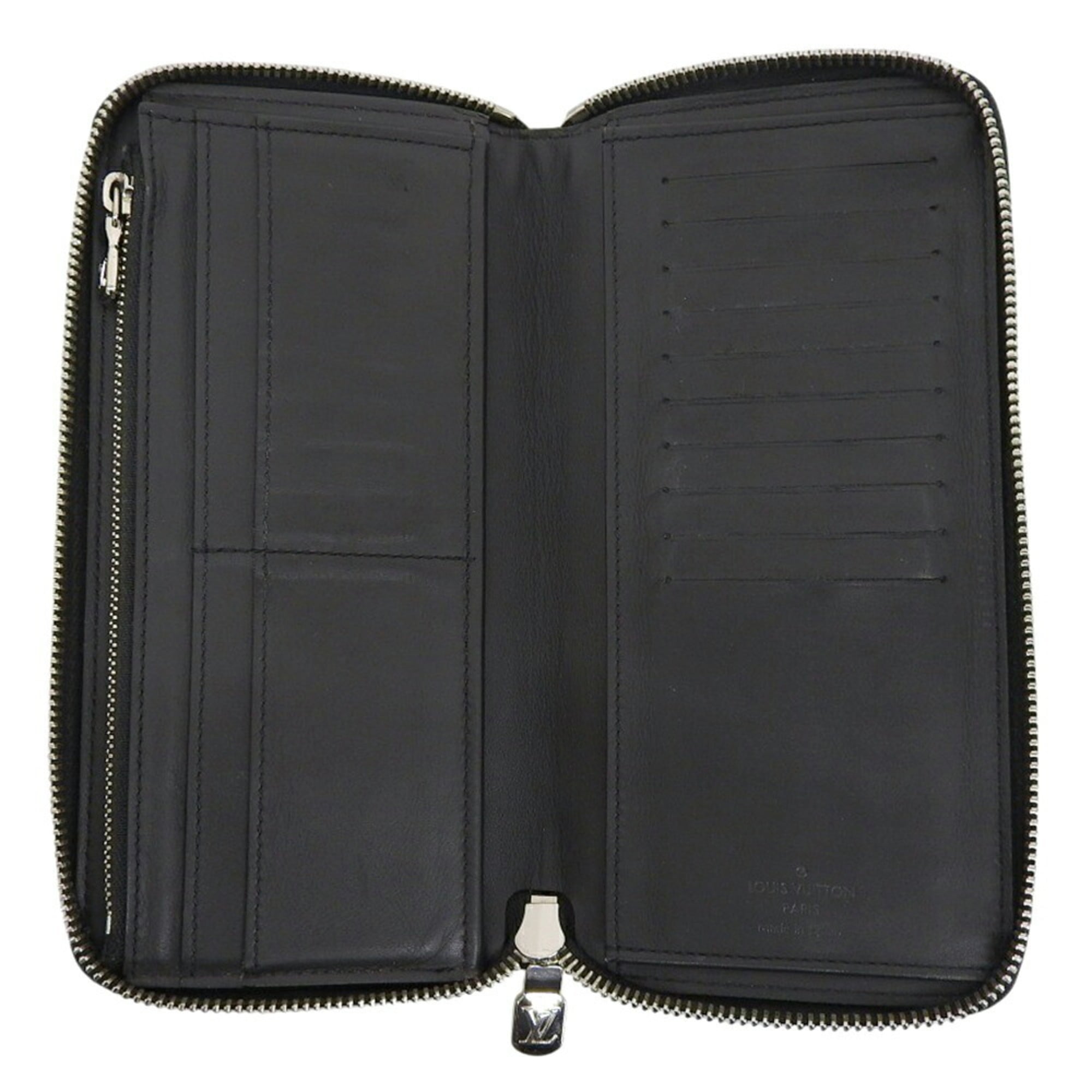 Louis Vuitton Black Leather Long Wallet (Bi-Fold) (Pre-Owned)