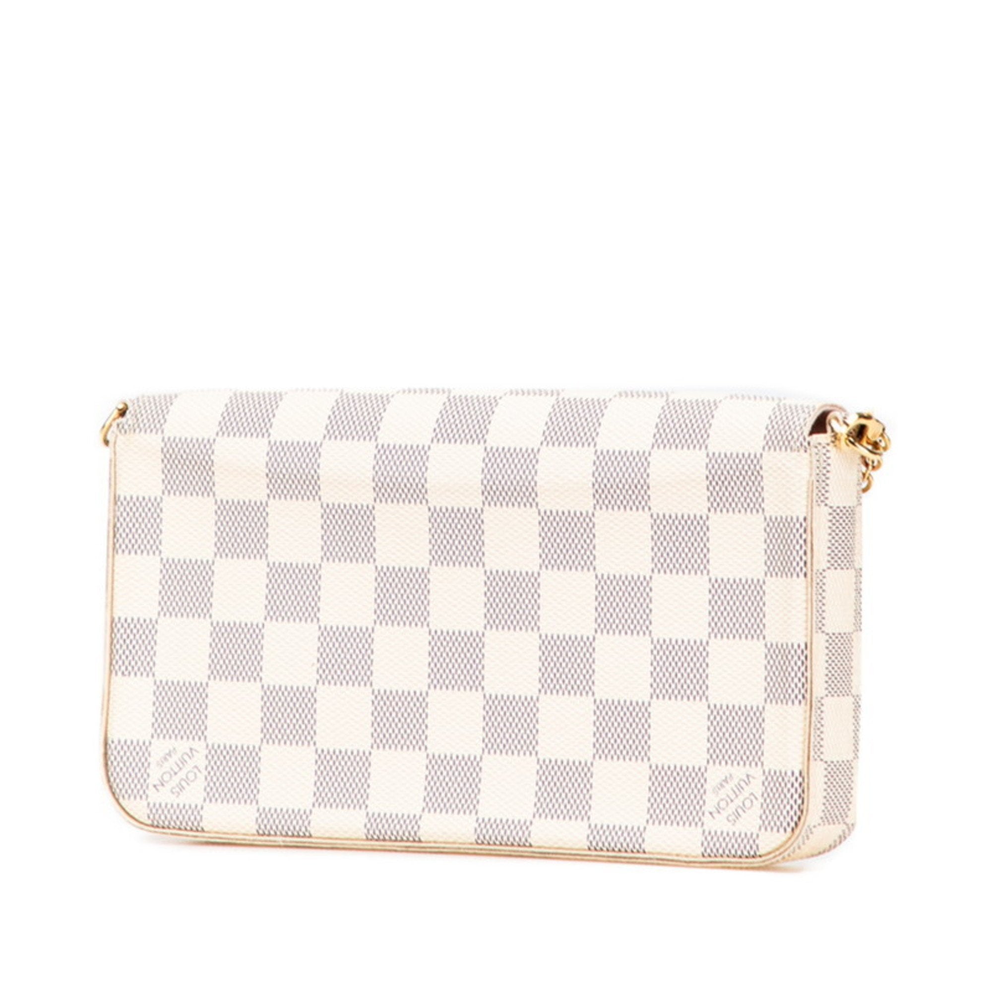 Louis Vuitton Damier Azur Ivory Pvc Leather Pochette Shoulder Bag (Pre-Owned)