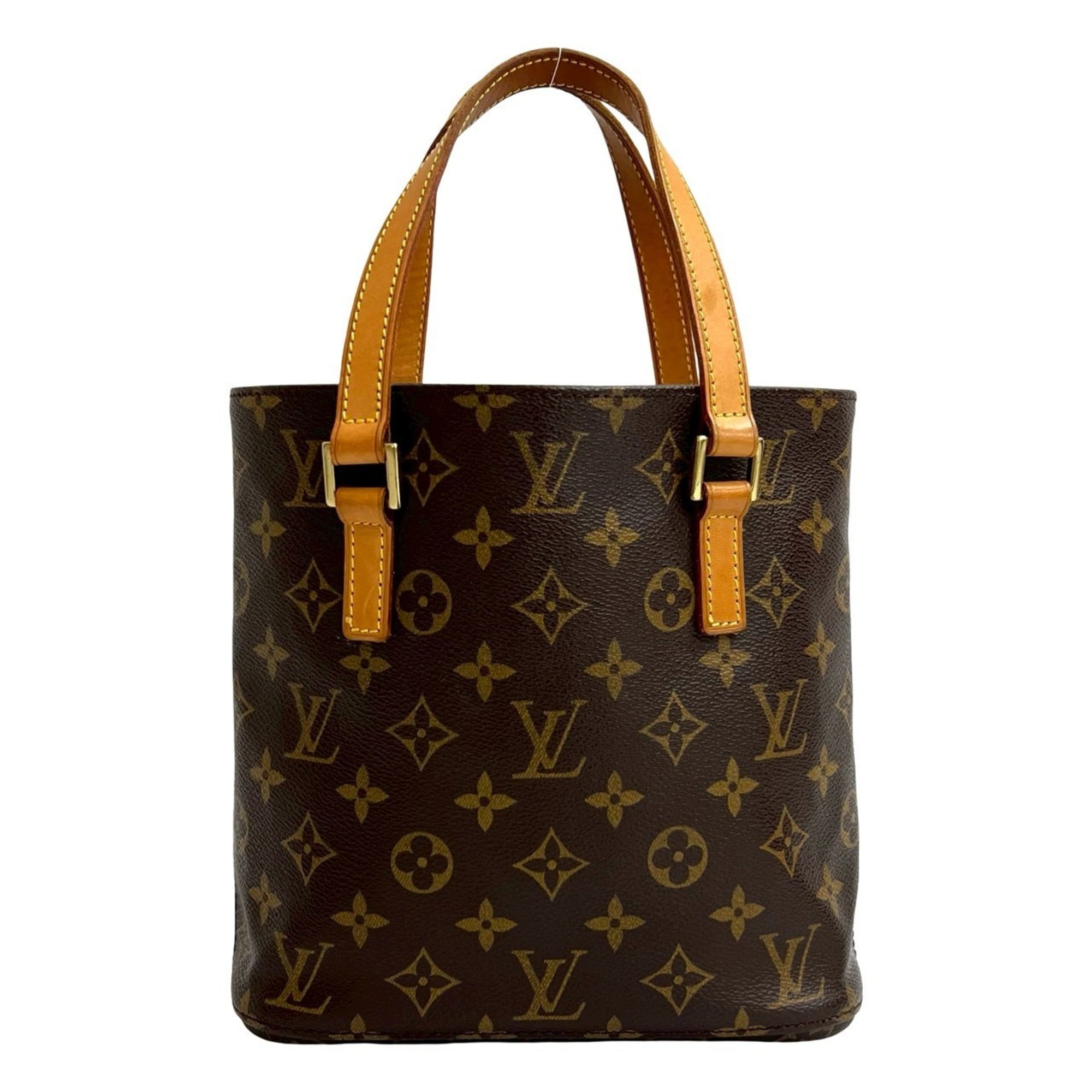 Louis Vuitton Brown Leather Pvc Handbag Tote Bag (Pre-Owned)
