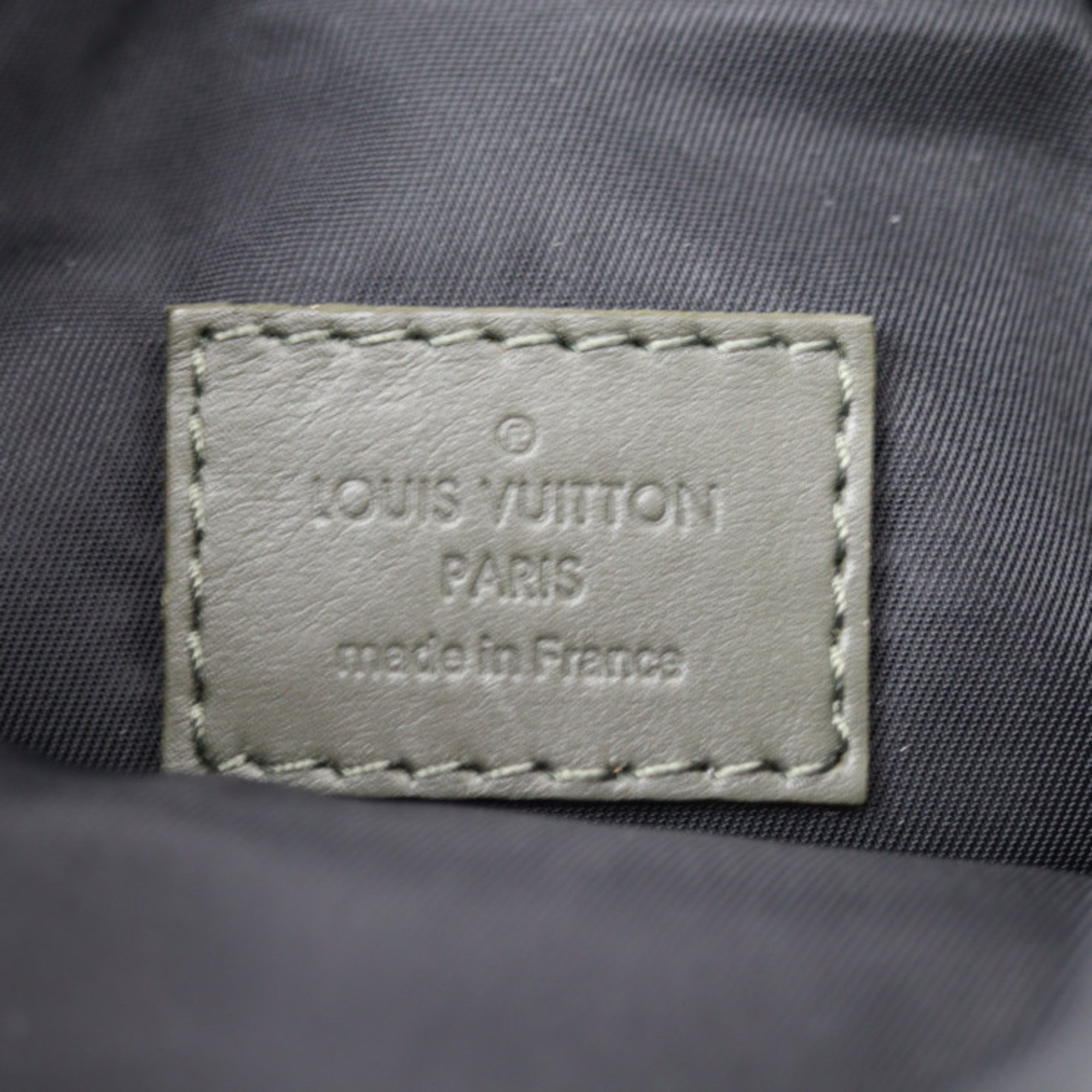 Louis Vuitton Black Khaki Leather Shoulder Bag (Pre-Owned)