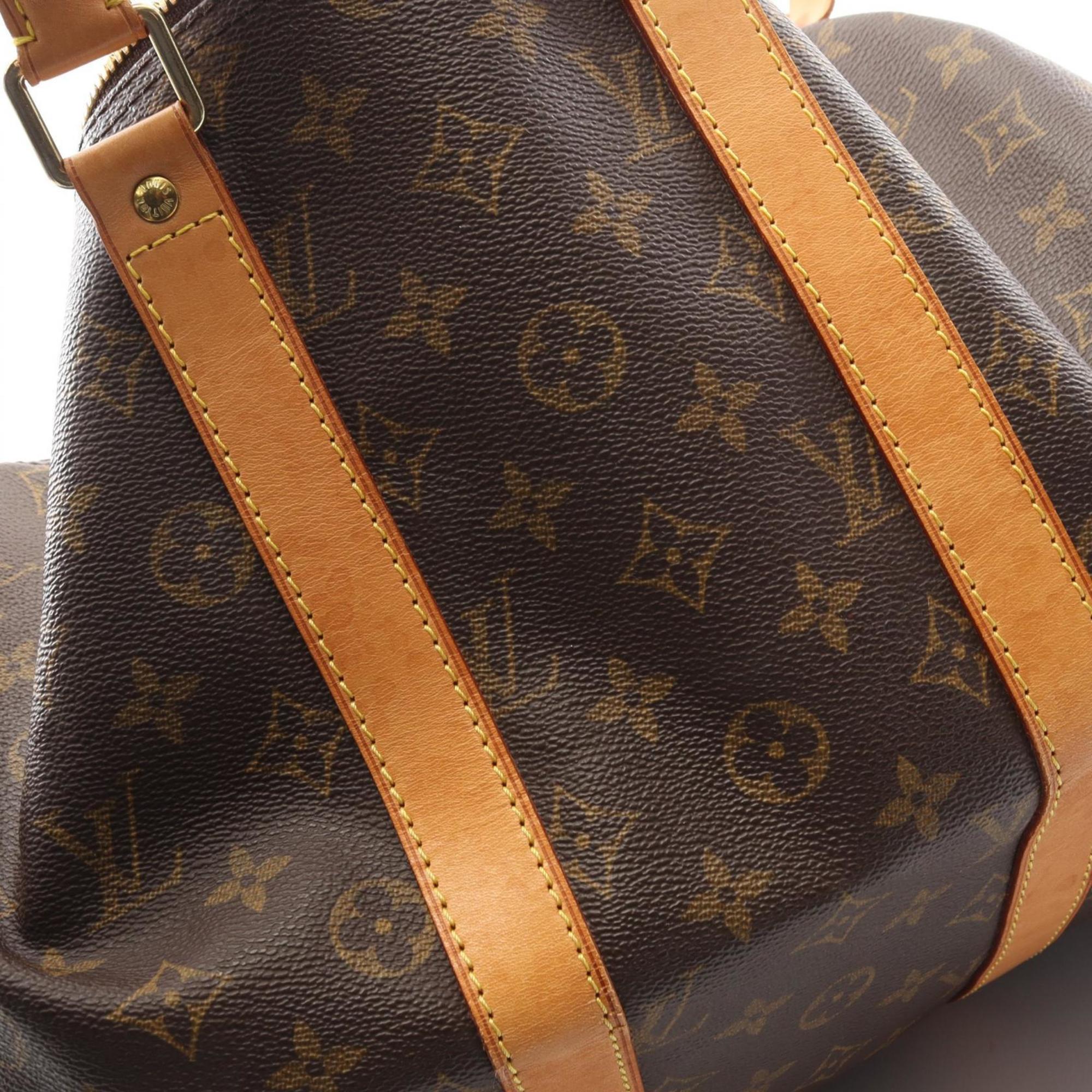 Louis Vuitton Brown Coated Canvas Leather Boston Bag (Pre-Owned)