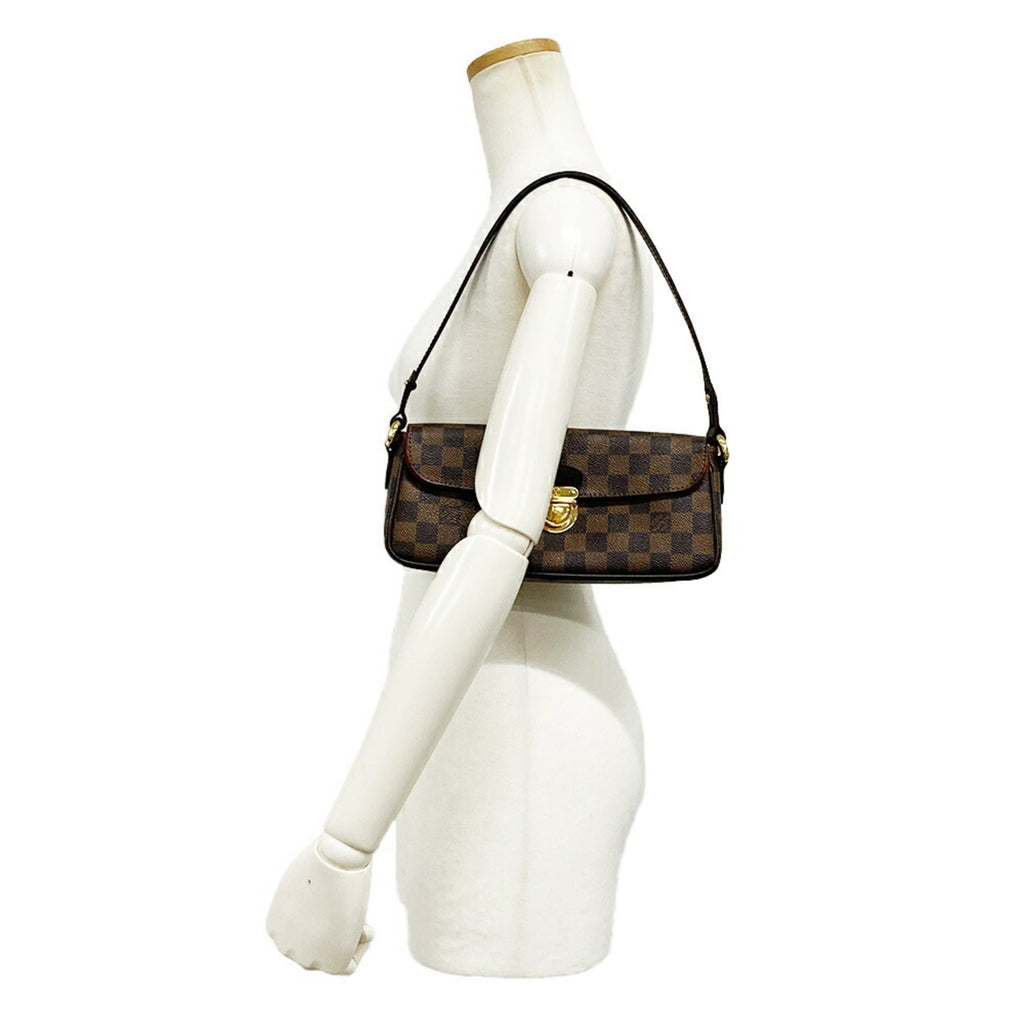 Louis Vuitton Damier Brown Damier Canvas Ebene Galle Leather Shoulder Bag (Pre-Owned)